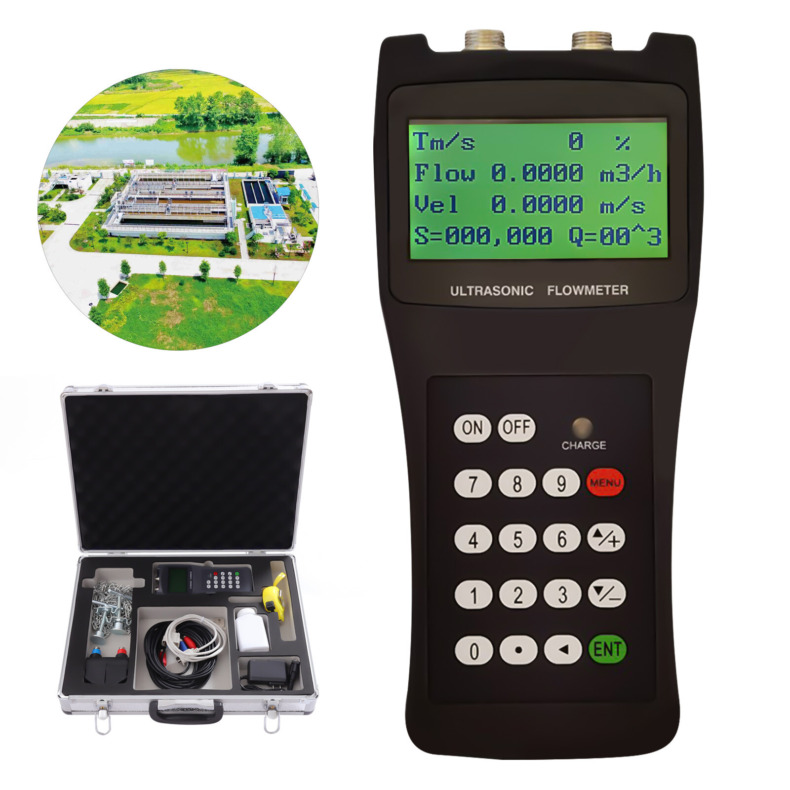Portable Ultrasonic  Liquid Flowmeter Pipeline Flow Meter TDS-100H DN50-700