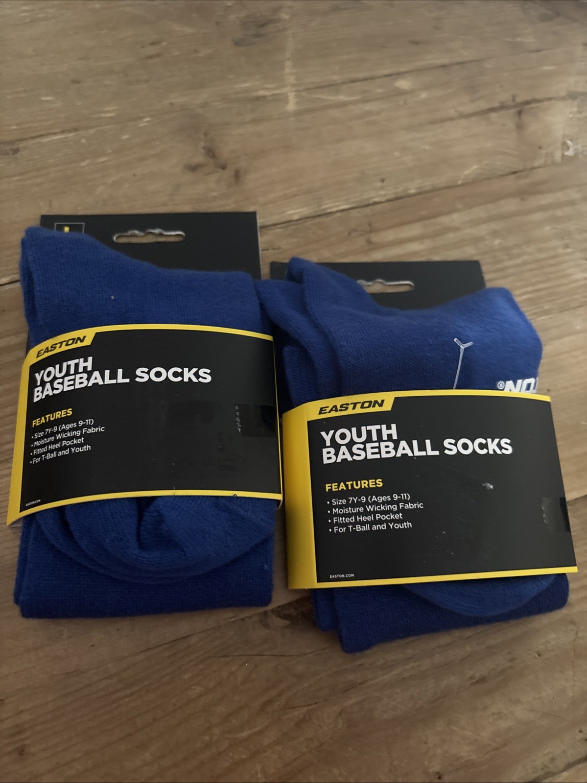 2 Pair Easton Youth Baseball Socks Blue Size Medium 7Y-9 Moisture Wicking