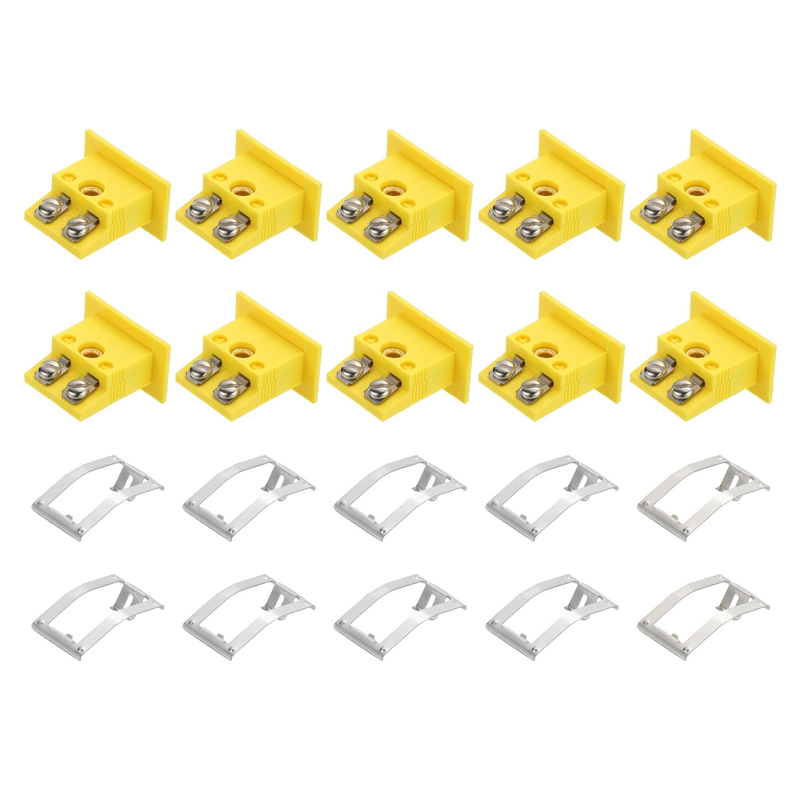 10pcs K Type Panel Mount Thermocouple Female Mini Socket 220°C 428°F Yellow