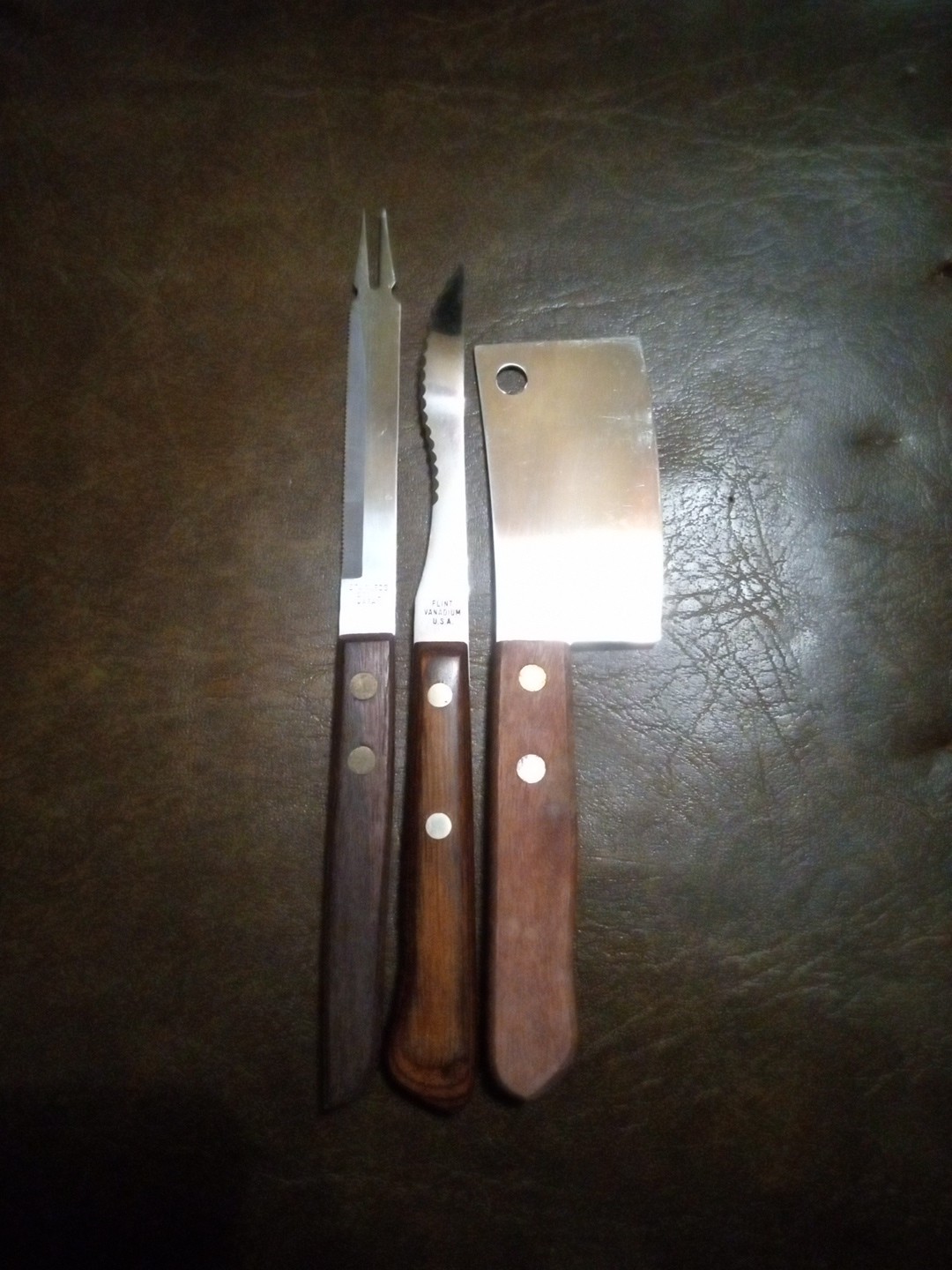 Vintage Unique Kitchen Knife Lot Of 3 Smaller Size USA Japan And China Very Nice