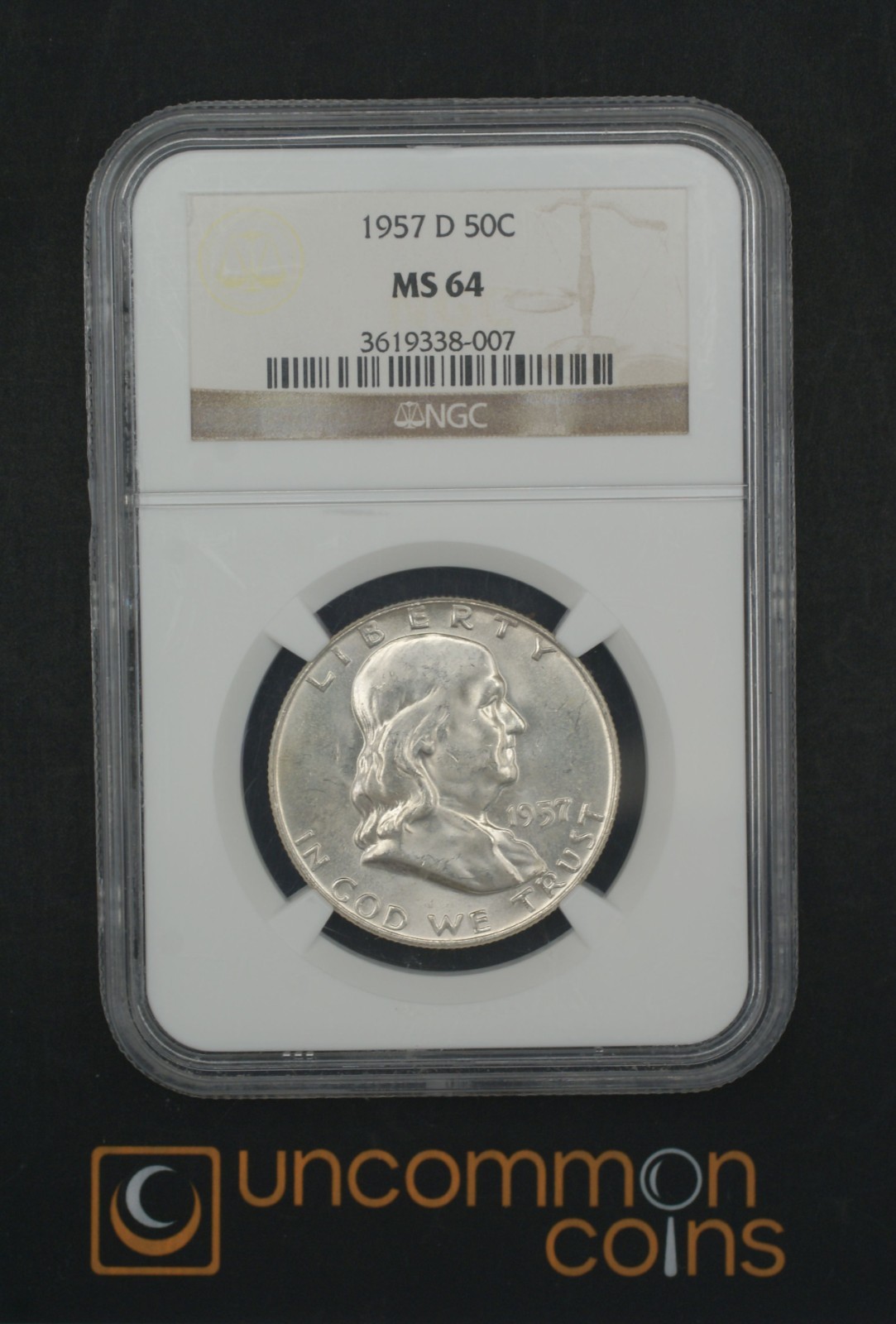 1957D MS 64 Franklin Half Dollar (NGC)   (UCC-FHD-1957D-MS64-N-0108)