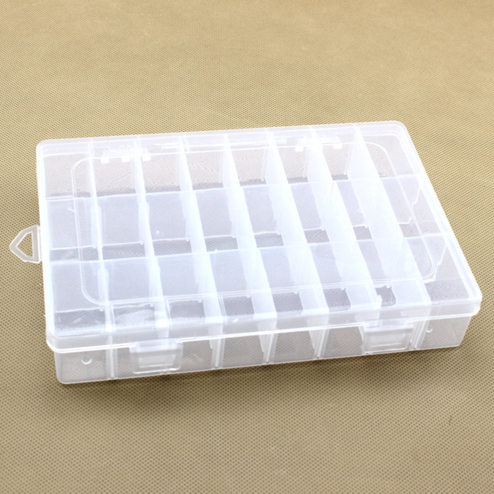 Clear Plastic Organizer Box Case 24 Grids Craft Beads Display Storage Container