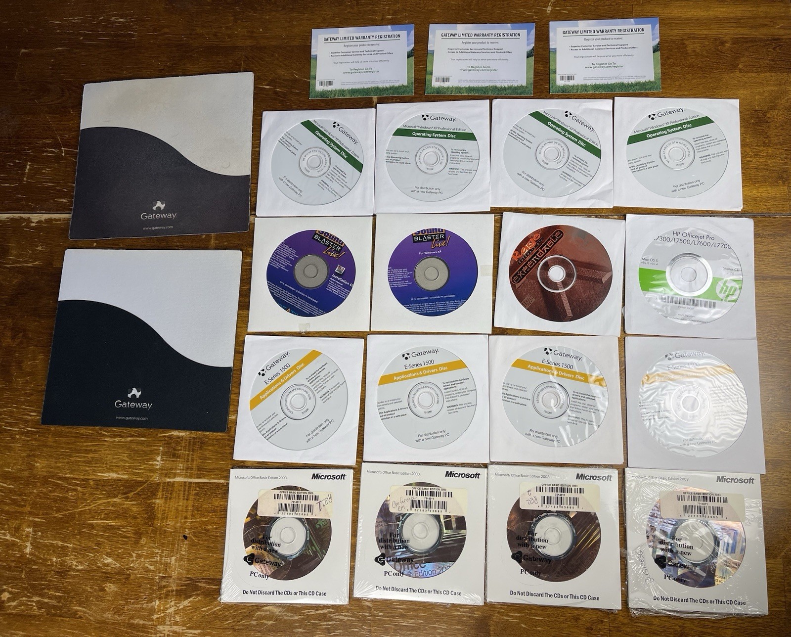 Vintage Gateway Windows XP Software Driver CD Discs Microsoft Office Lot Pad