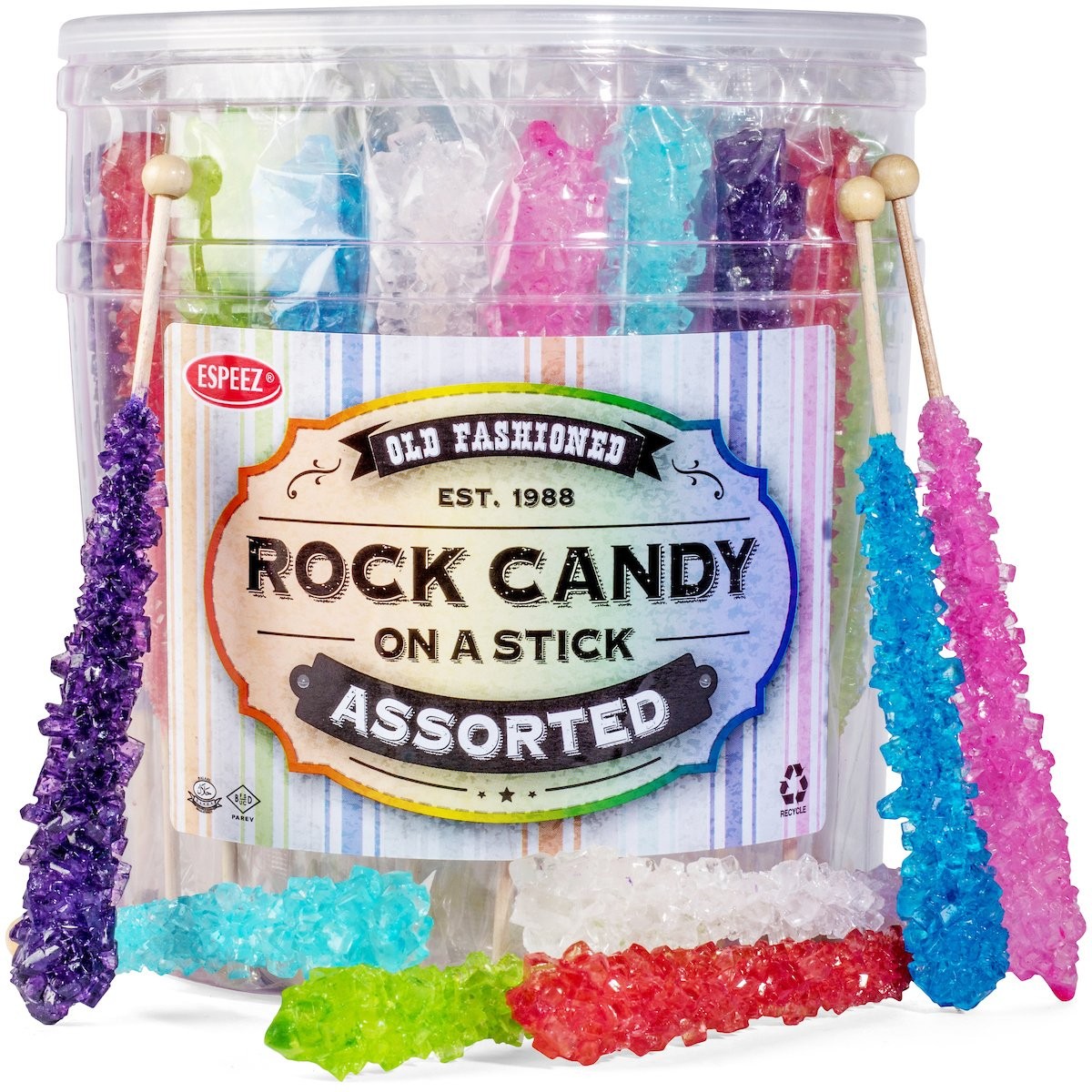 Extra Large Assorted Rock Candy Sticks - Perfect for Parties and Events