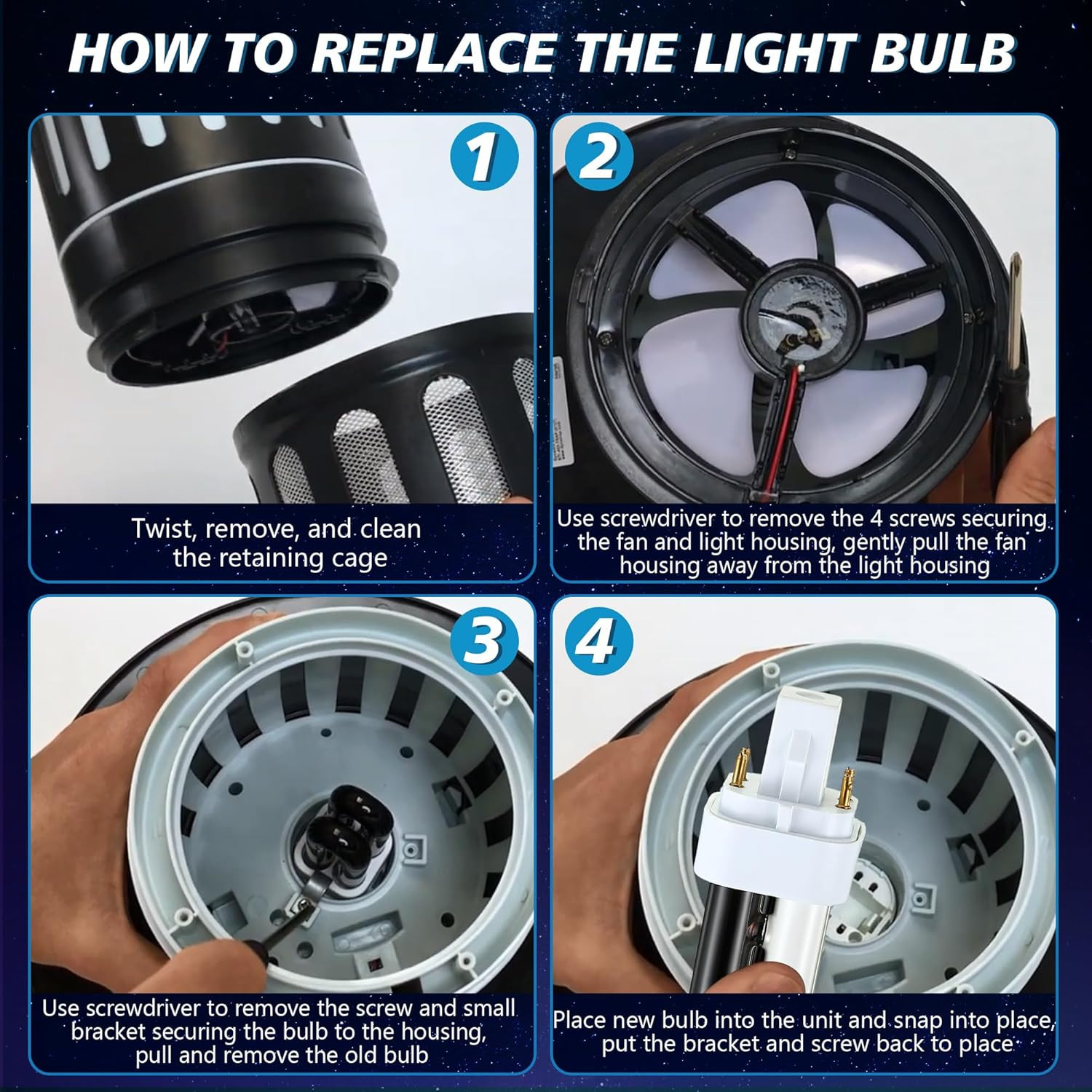 2 Pack 41050 7W Replacement Bulb, Upgraded 2 Color Bug Zapper Bulbs Compatible w