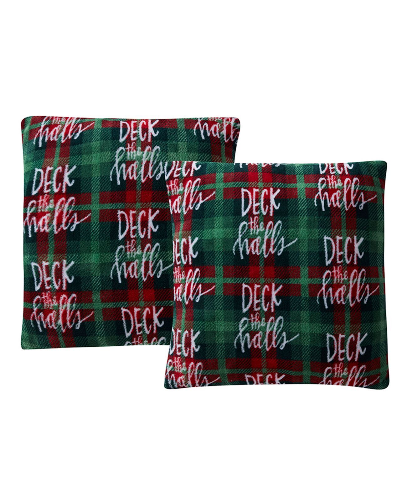 Morgan Home Holiday Print Plush 18″ Decorative Pillow 4-Pack
