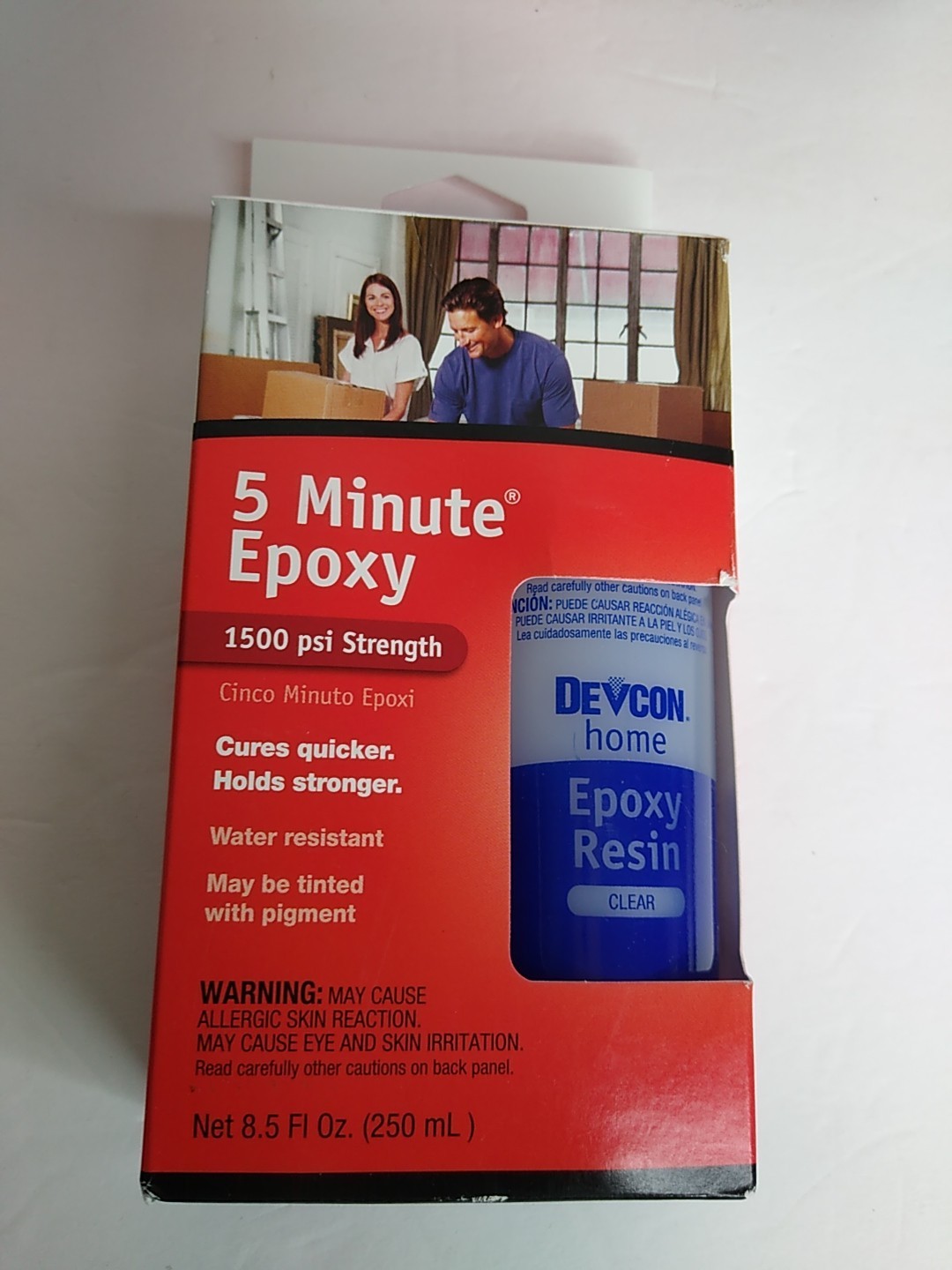9x Devcon 8.5 oz 5 Minute Epoxy 20945 1500 psi Strength Quick Cure