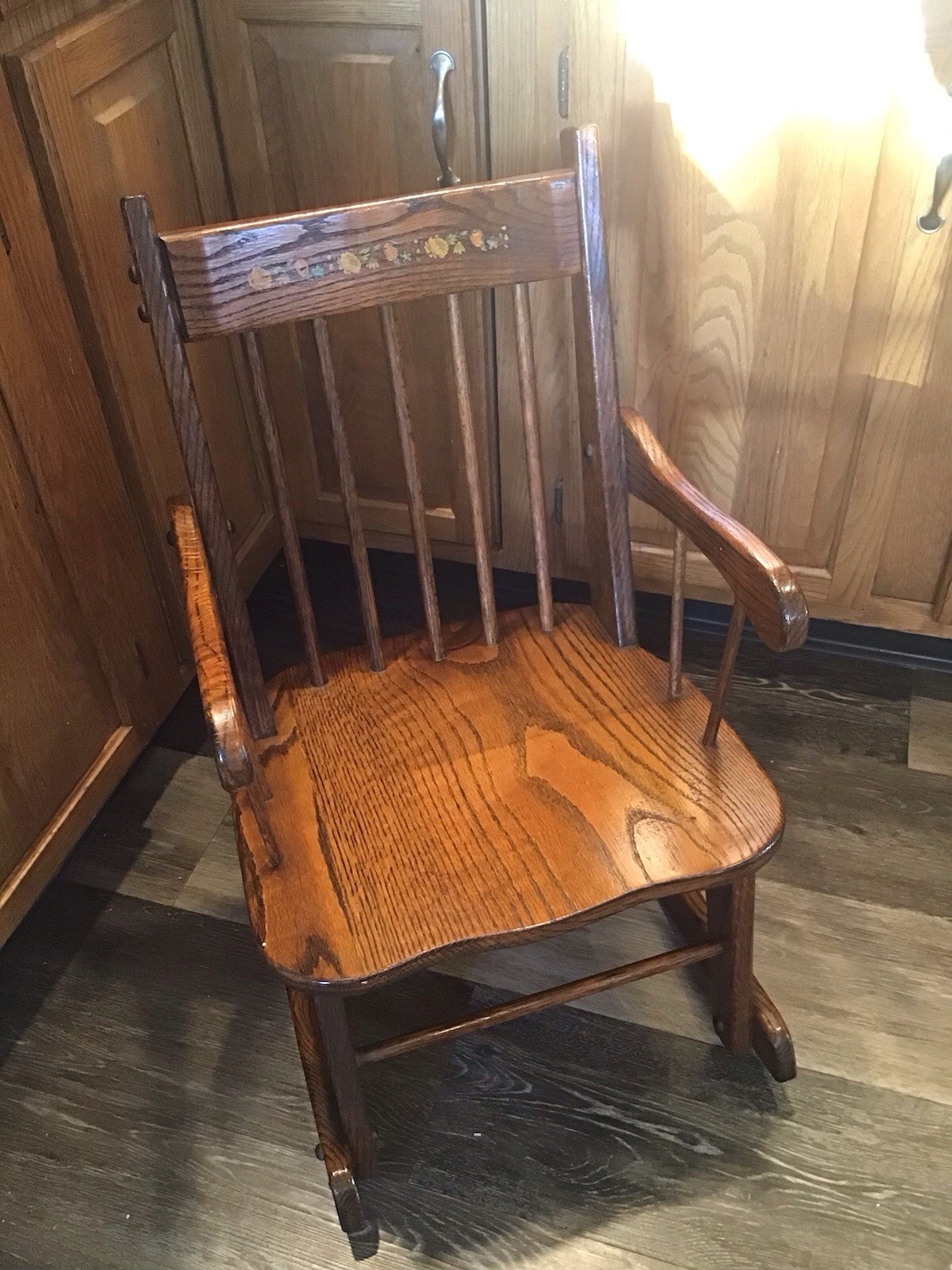 Antique Mission Oak CHILD’S Rocking Chair Arts & Crafts Handmade CHARLES MOOTZ