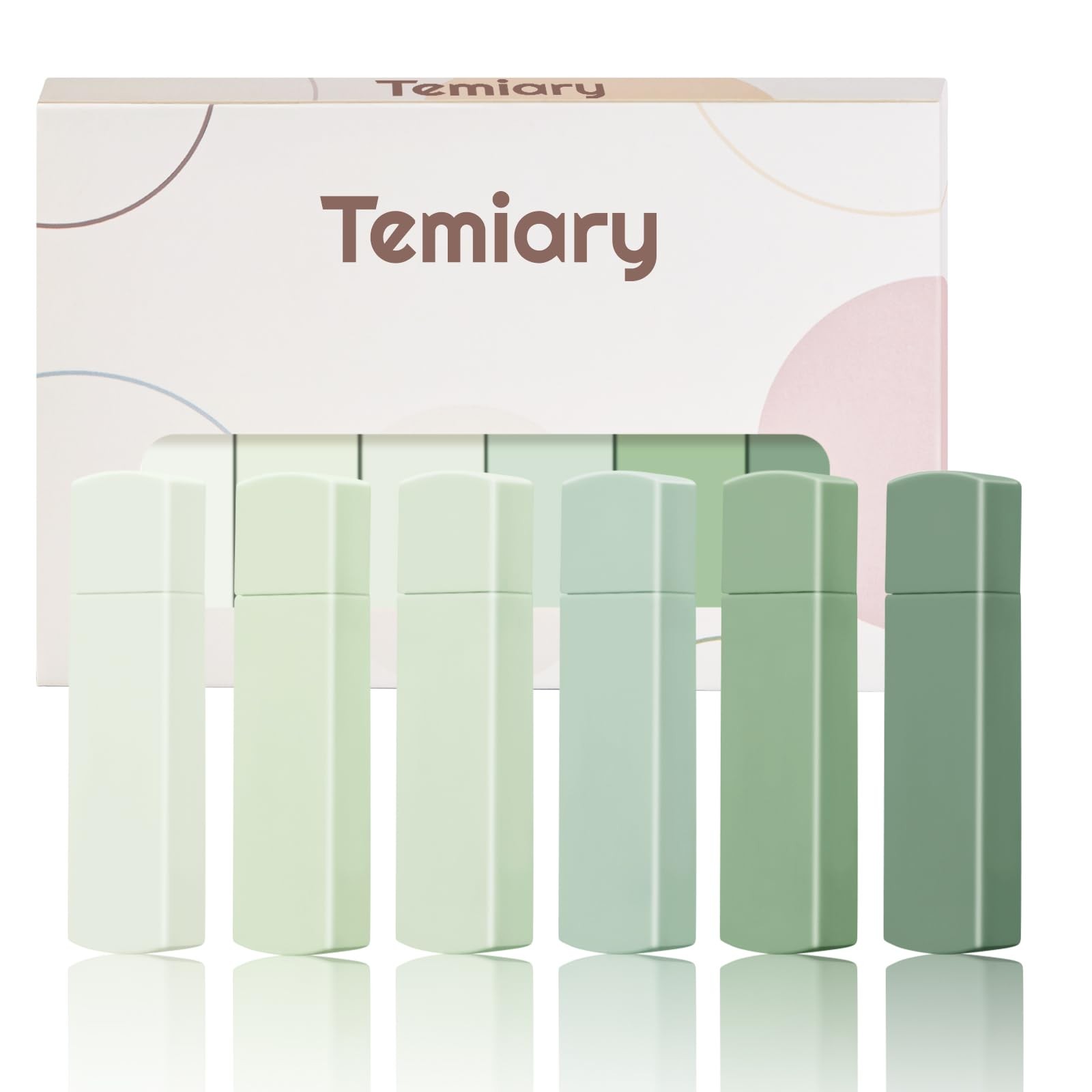 Temiary 6Pcs Mini White Correction Tapes, Quick 1 Count (Pack of 6), Green