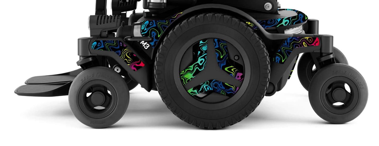 “NEW” Permobil M3 “LIQUID FUSION” color ACCENT KIT.   Complete Body & Wheel set.