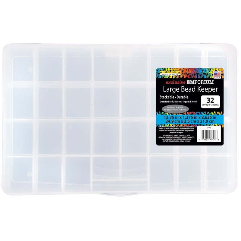 Large Bead Storage Box 32 Compartment Craft Organizer Portable Plastic New