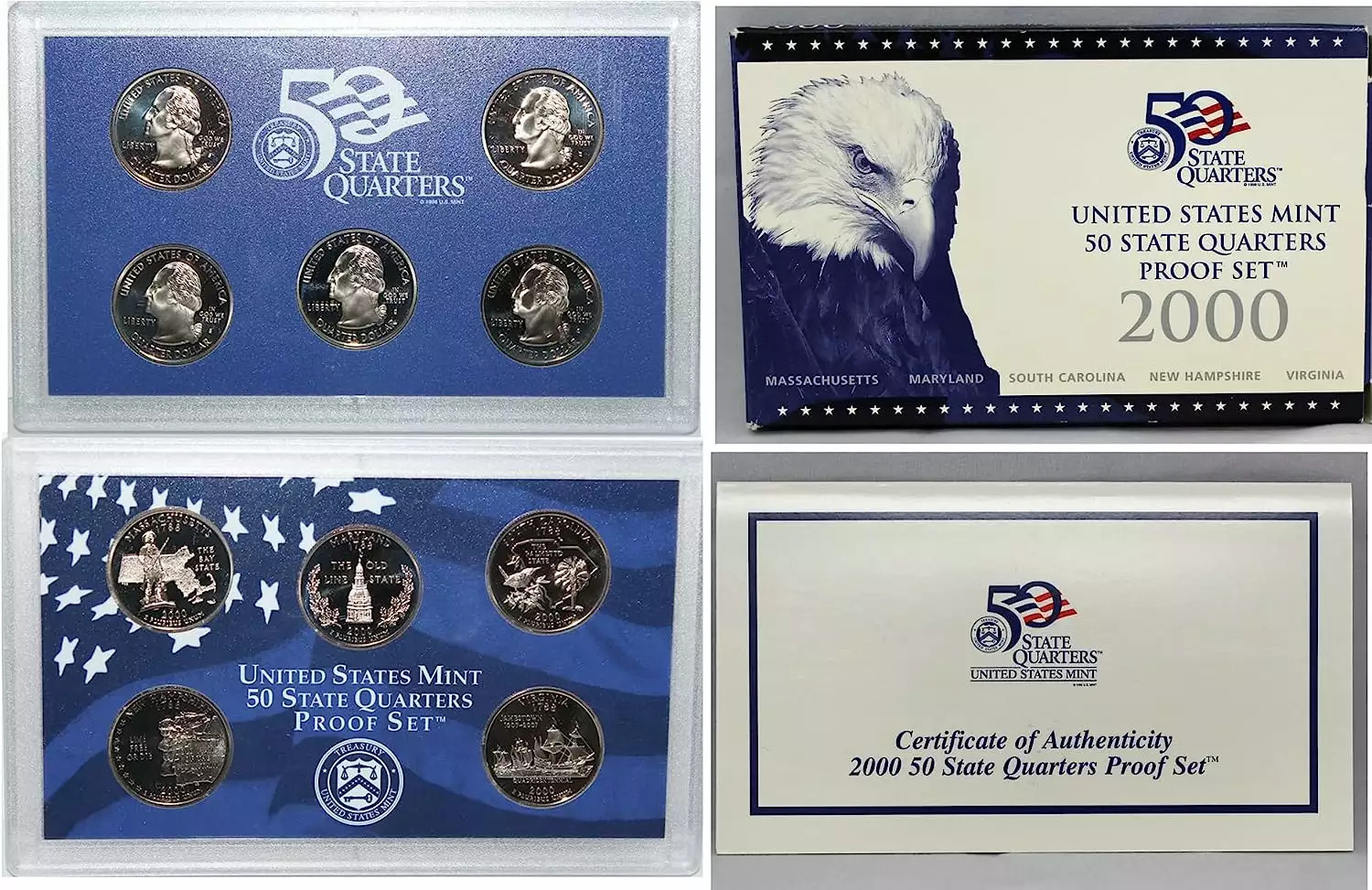 2000  Quarter Clad Proof Set - 5 Piece Quarter ($1.25 FV) - Set