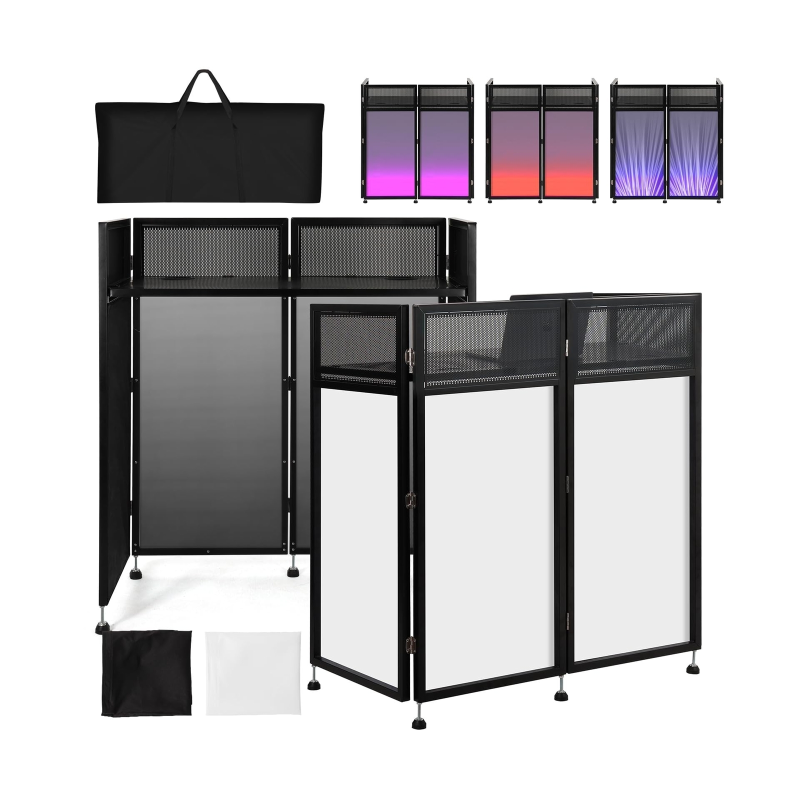 Kokorona DJ Facade Booth 21"x43"x45", Adjustable DJ Event Facade with Black &...