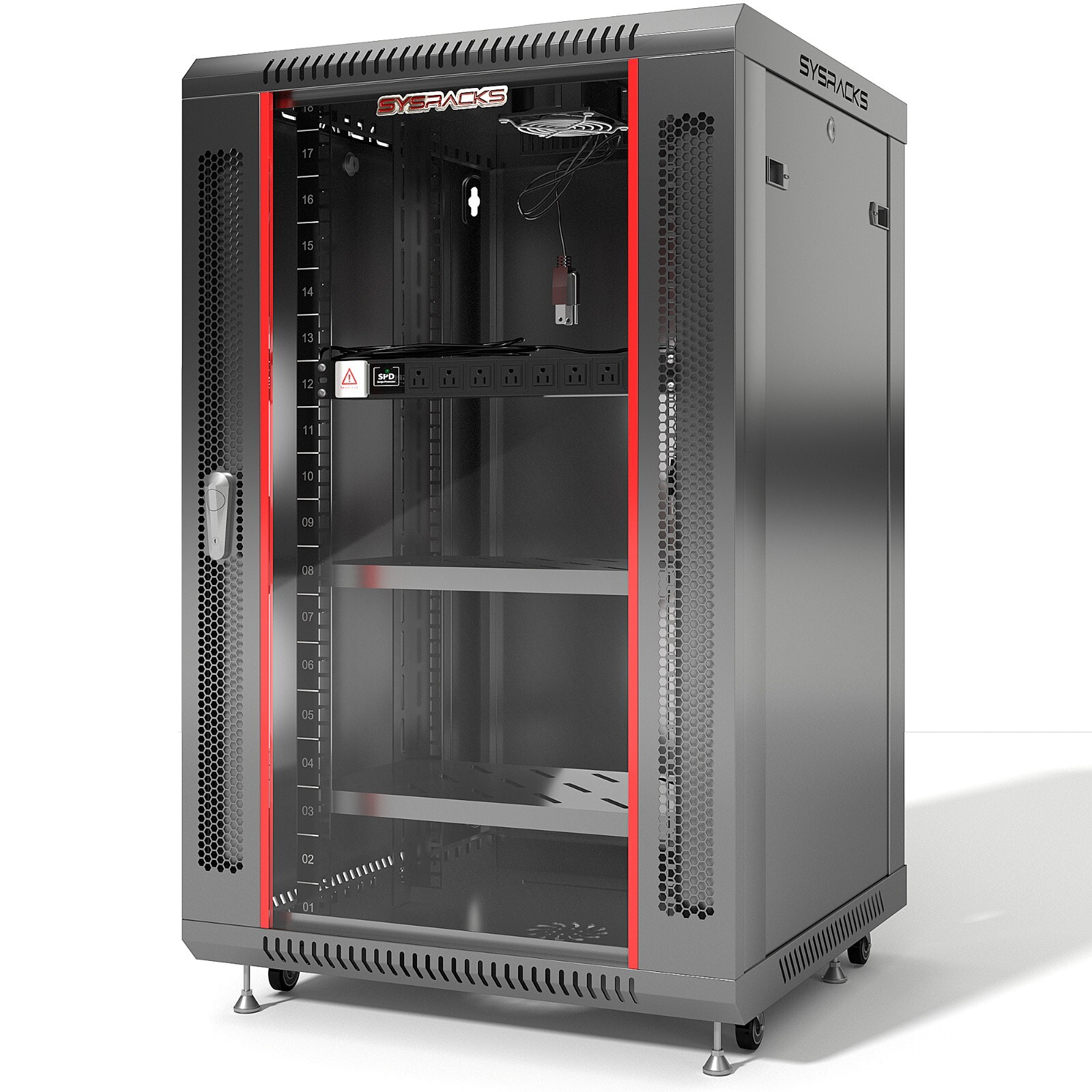 Sysracks 18U Server Rack Cabinet 24" Deep 19" Network Enclosure