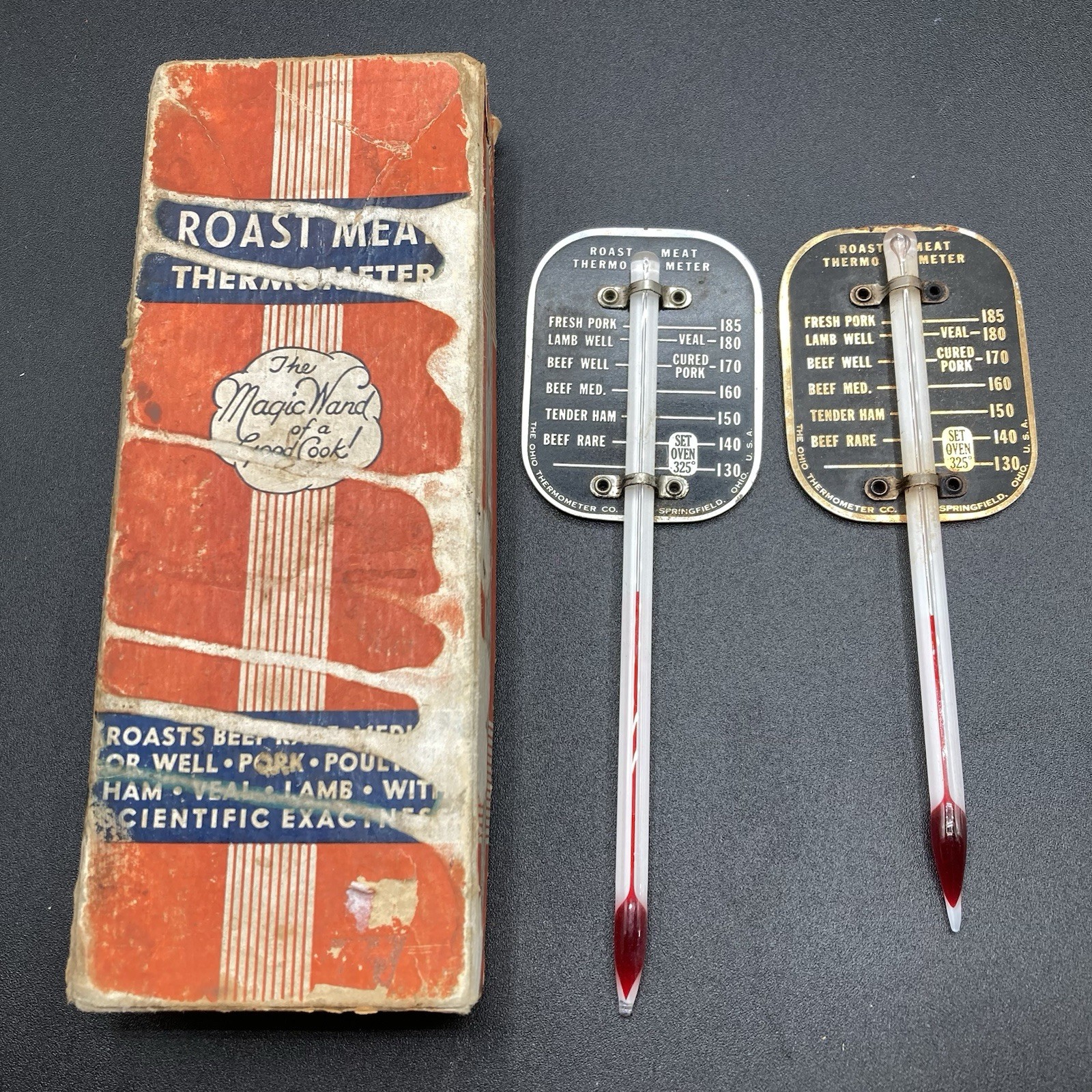 Vintage J.C. Penny Roast Meat Thermometer Original Box Magic Wand of a Good Cook