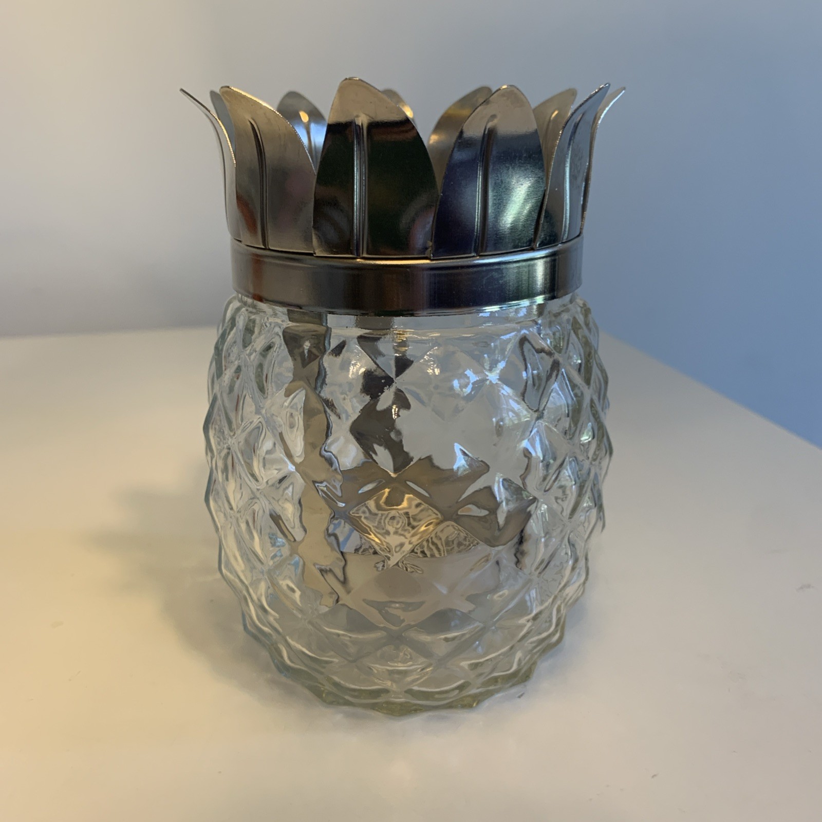 Bath And Body Works Glass Pineapple Luminary Small/Votive Candle Holder, Rare