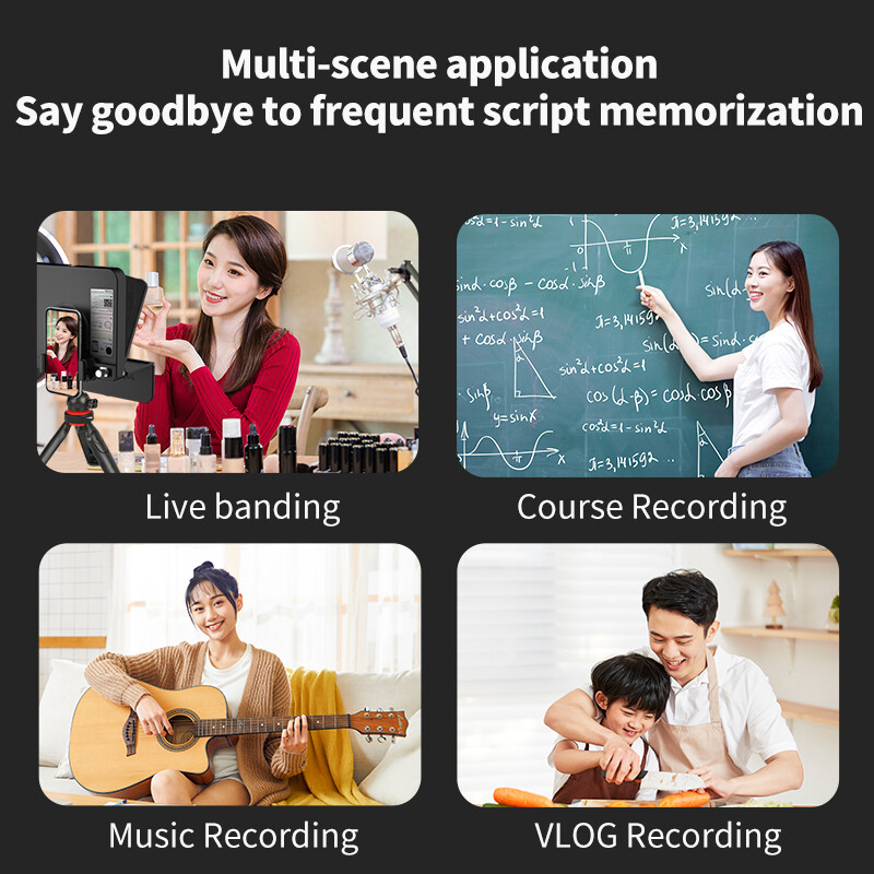LENSGO TC7S Foldable Teleprompter for Android iPhone iPad Tablet Video Recording