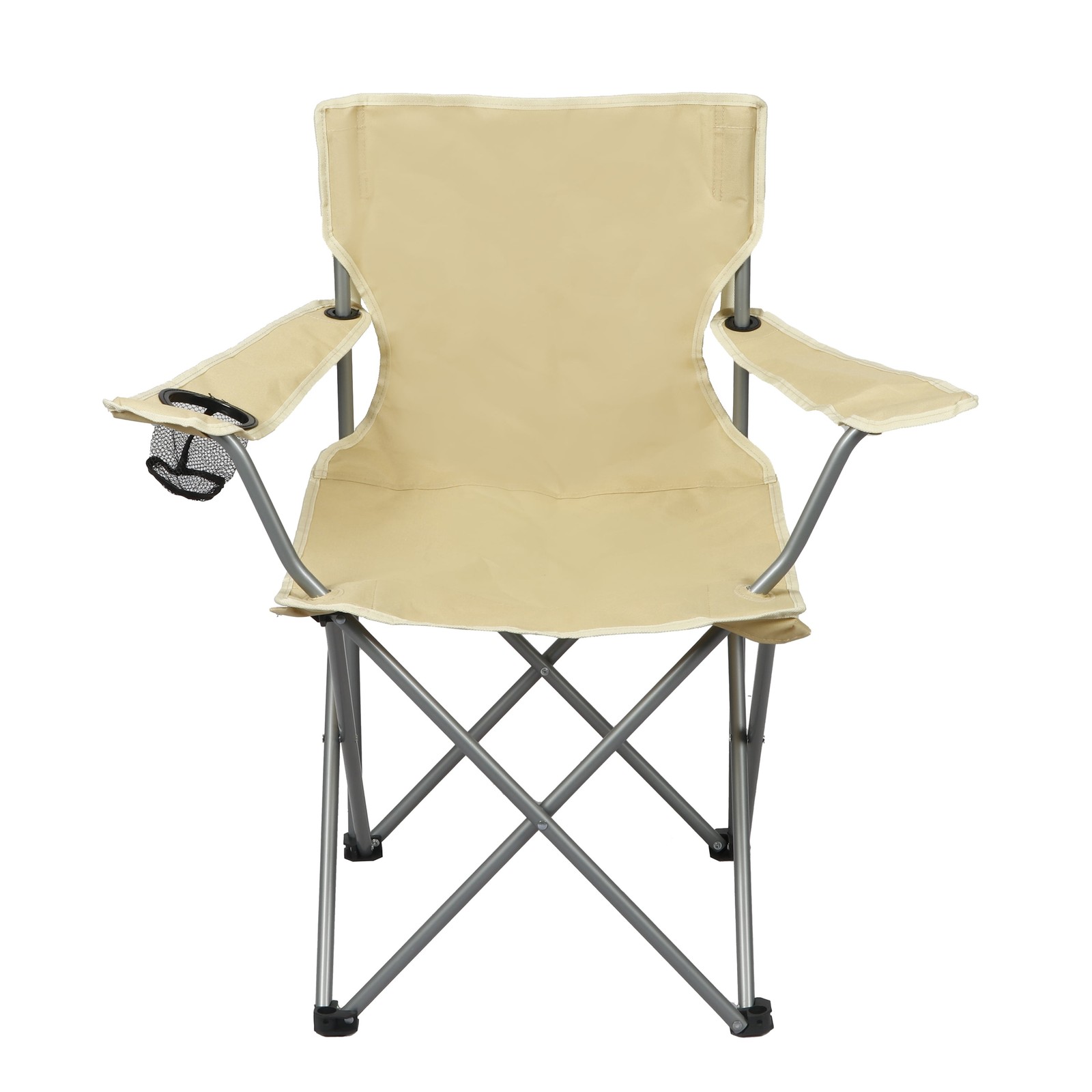 Foldable Camping Chair with Cup Holder Gold Adult Portable Outdoor Seat