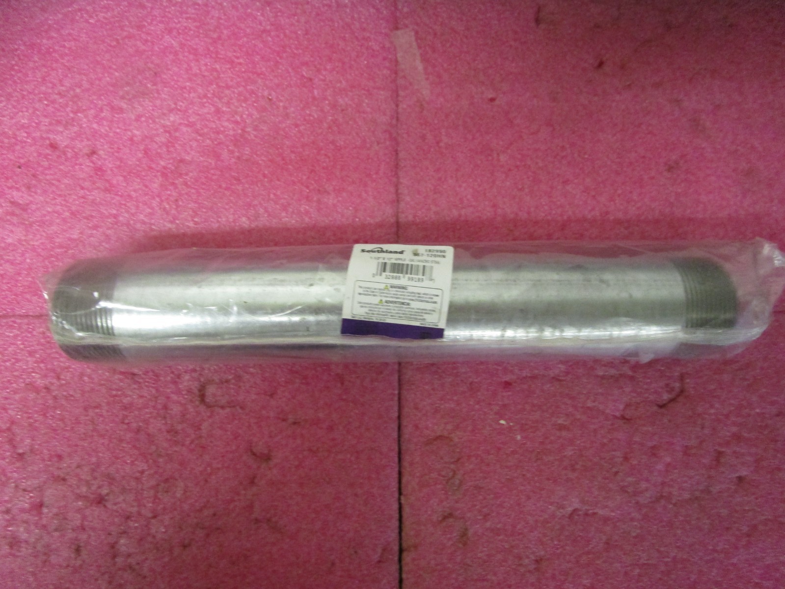Southland 567-120HN 1-1/2" x 12" Galvanized Steel Nipple 182990 Steel Pipe