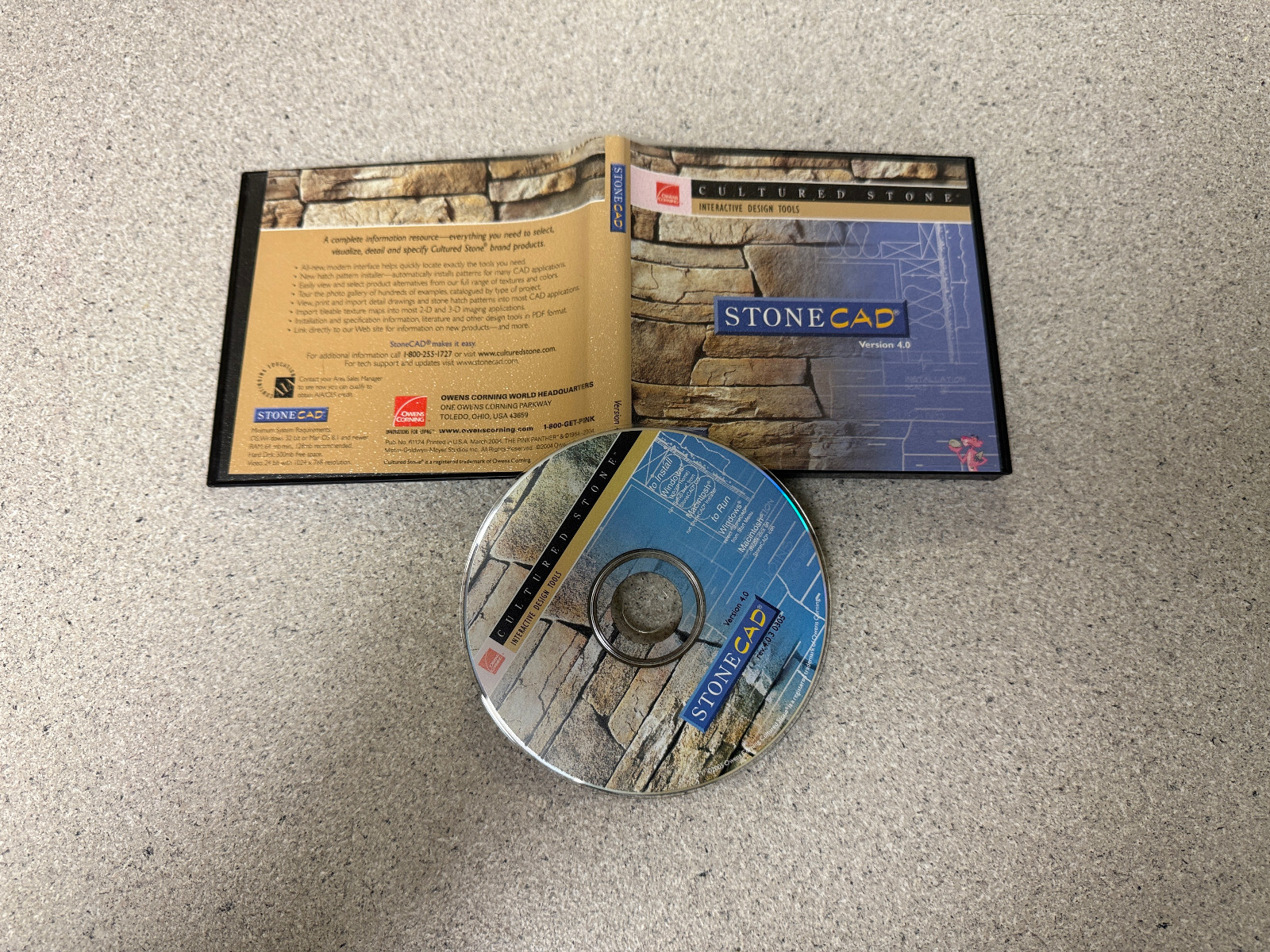 Cultured Stone CAD 4.0  Design Solutions CD-ROM  Owens Corning Windows or Mac.