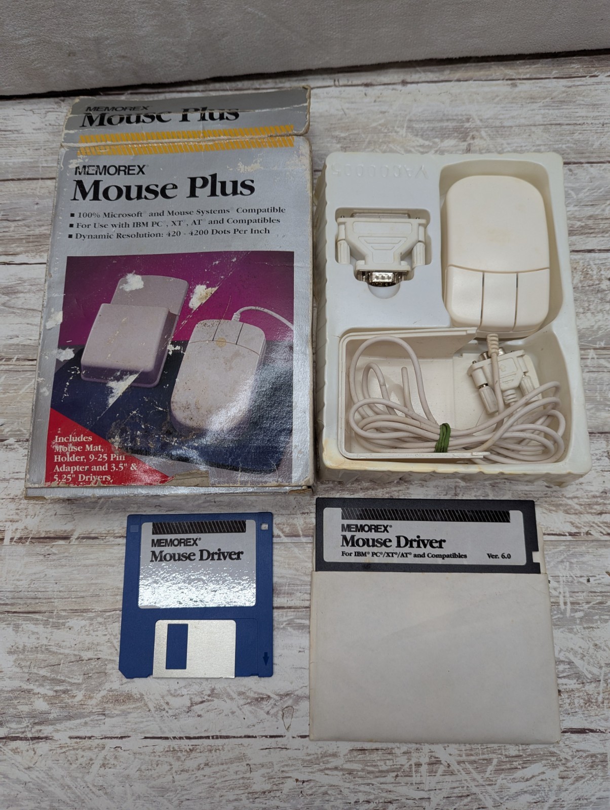 Memorex 3 button memorex mouse plus MUS2g DB9 plug vintage IBM PC Used