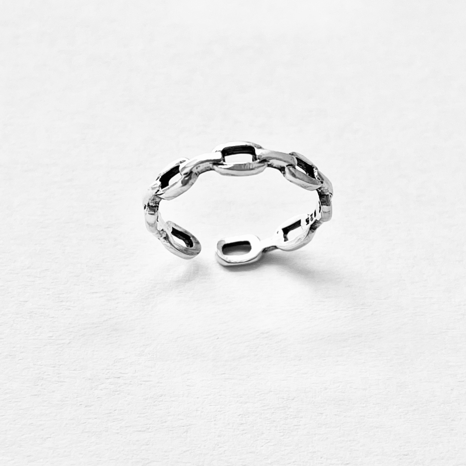 Sterling Silver Round Link Toe Ring, Silver Rings, Chain Links, Silver Band