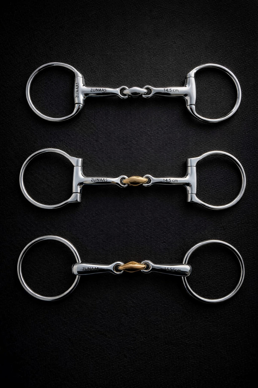 3 Stainless Steel Loose Ring Snaffle Horse Bit Double Jointed 14.5cm