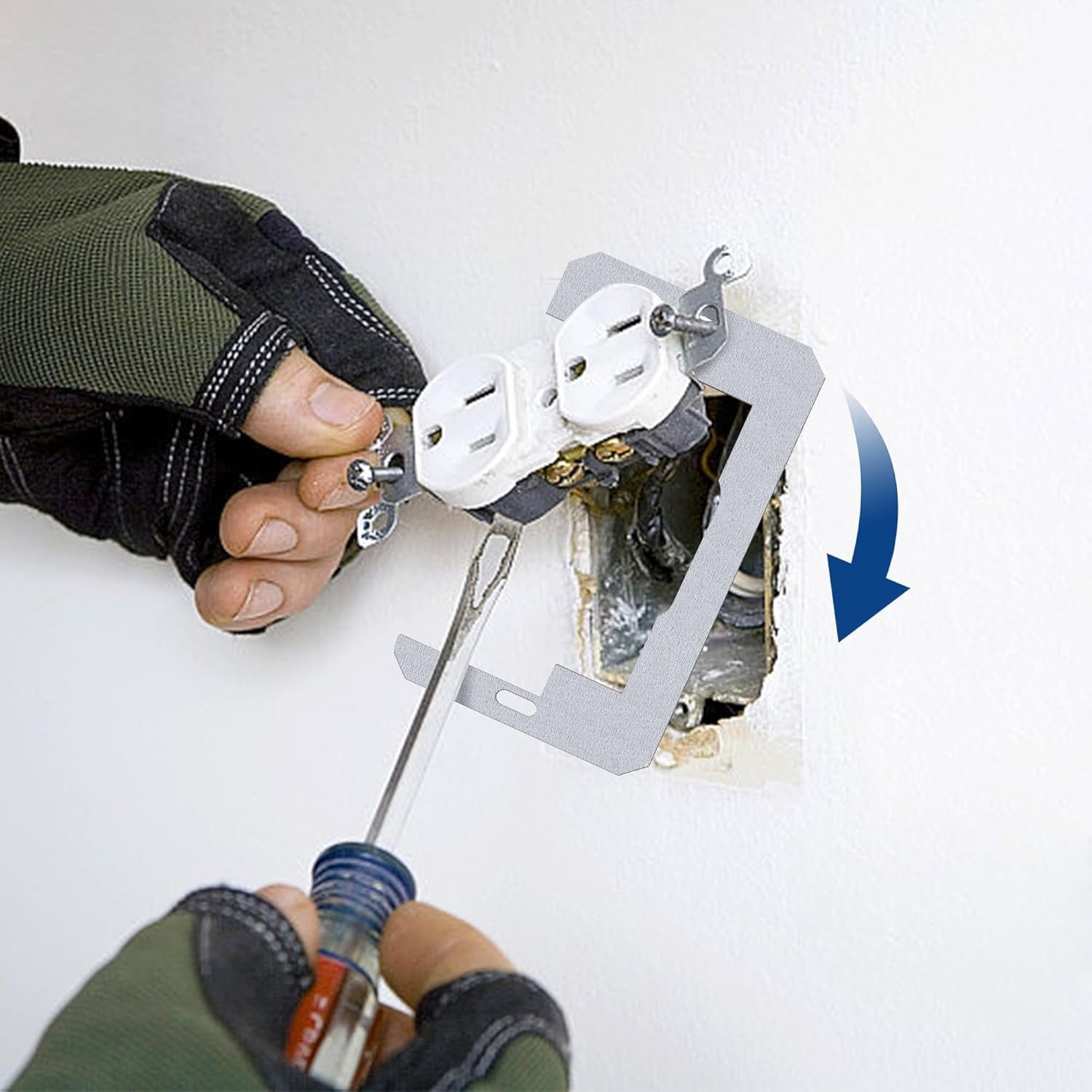 Galvanized Metal Wall Plate Spacer for Secure Electrical Outlet Installation