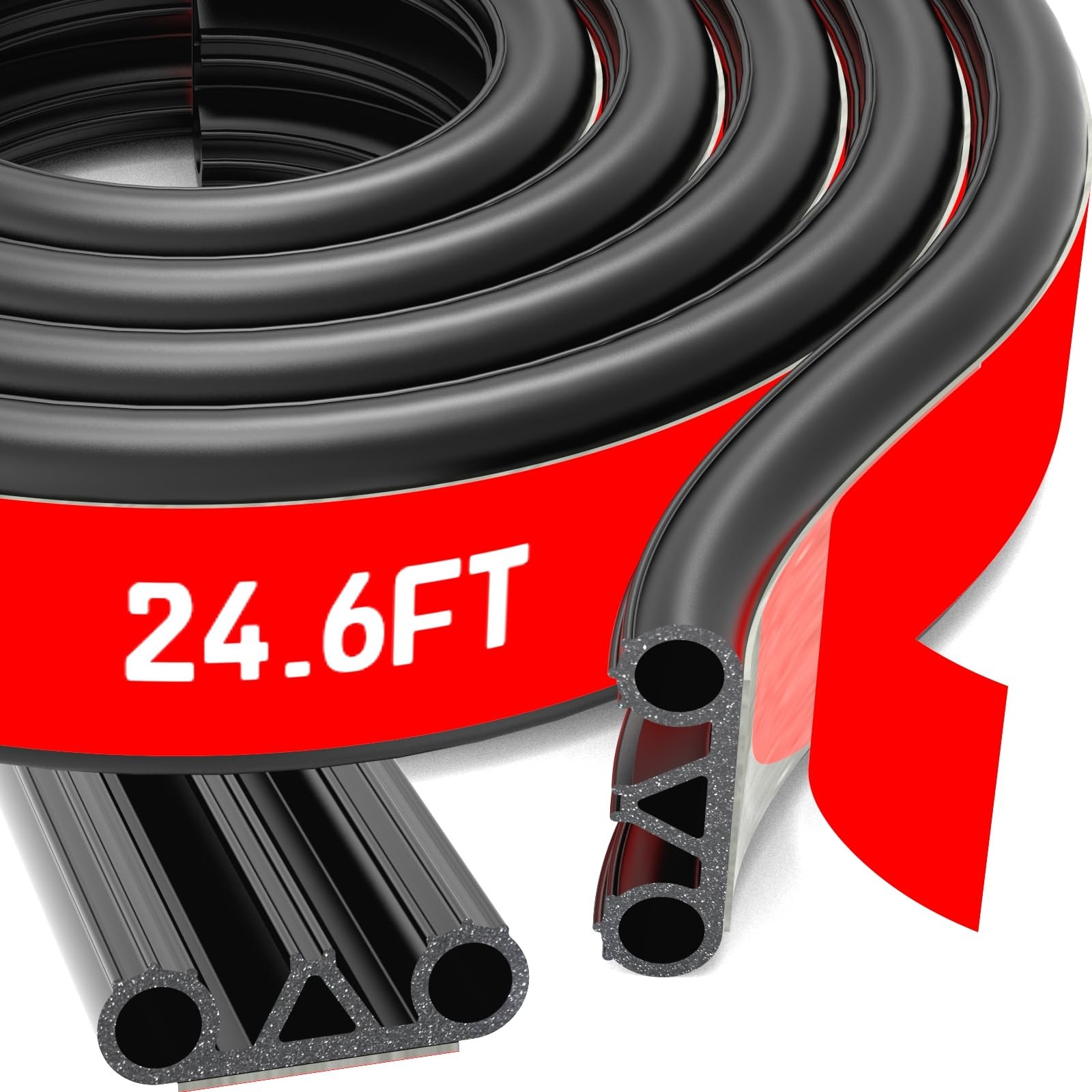 Tonneau Cover Seal, Truck Topper Seal Rubber Weather Stripping with Triple Bu...