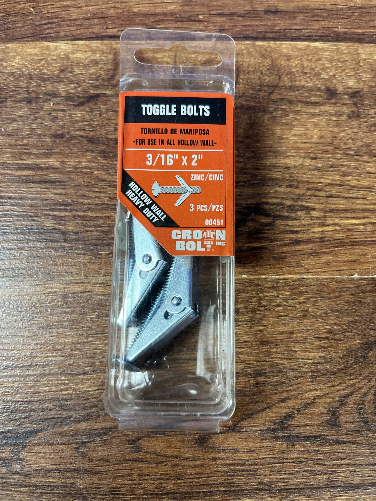 Crown Bolt 3/16 in. x 2 in. Zinc-Plated Mushroom-Head Toggle Bolt Anchor 3-Piece
