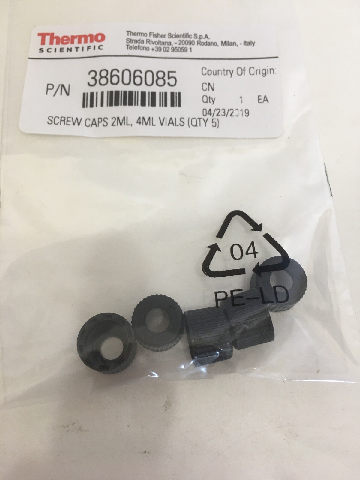 Thermo Scientific Screw Caps 2ML, 4ML Vials (Qty 5) #38606085