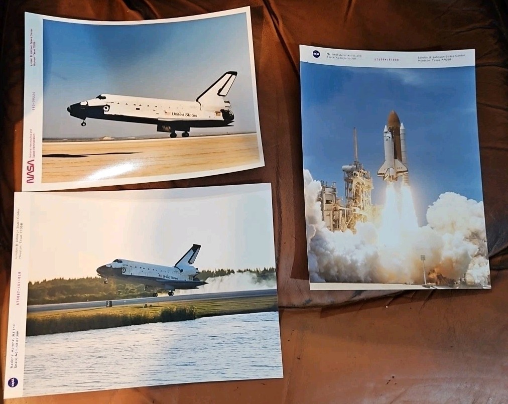 NASA Original Space Shuttle Photos Red Text 10x