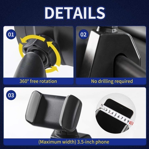 Phone Holder Mount with Storage Tray Central Dashb Color: blackSize: 2012-2017