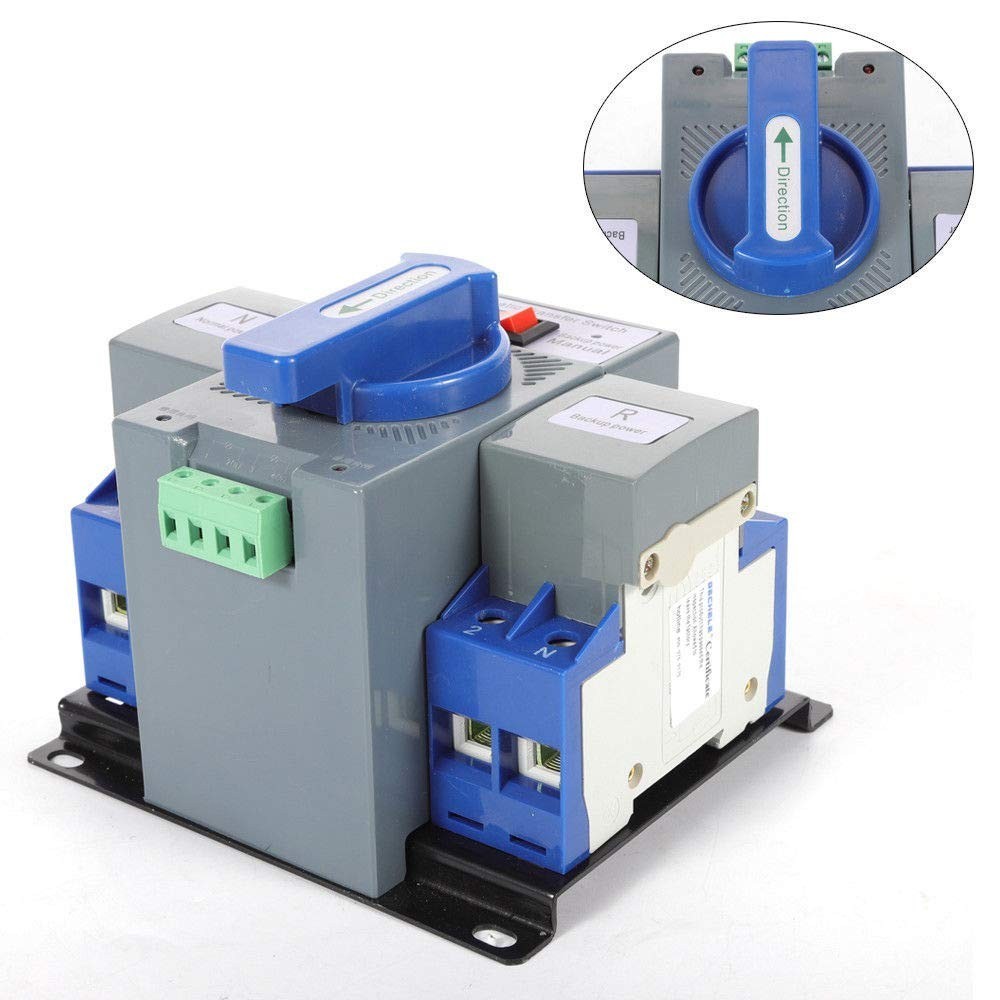 Automatic 63A Transfer Switch with Overload Protection - 110V Convenience