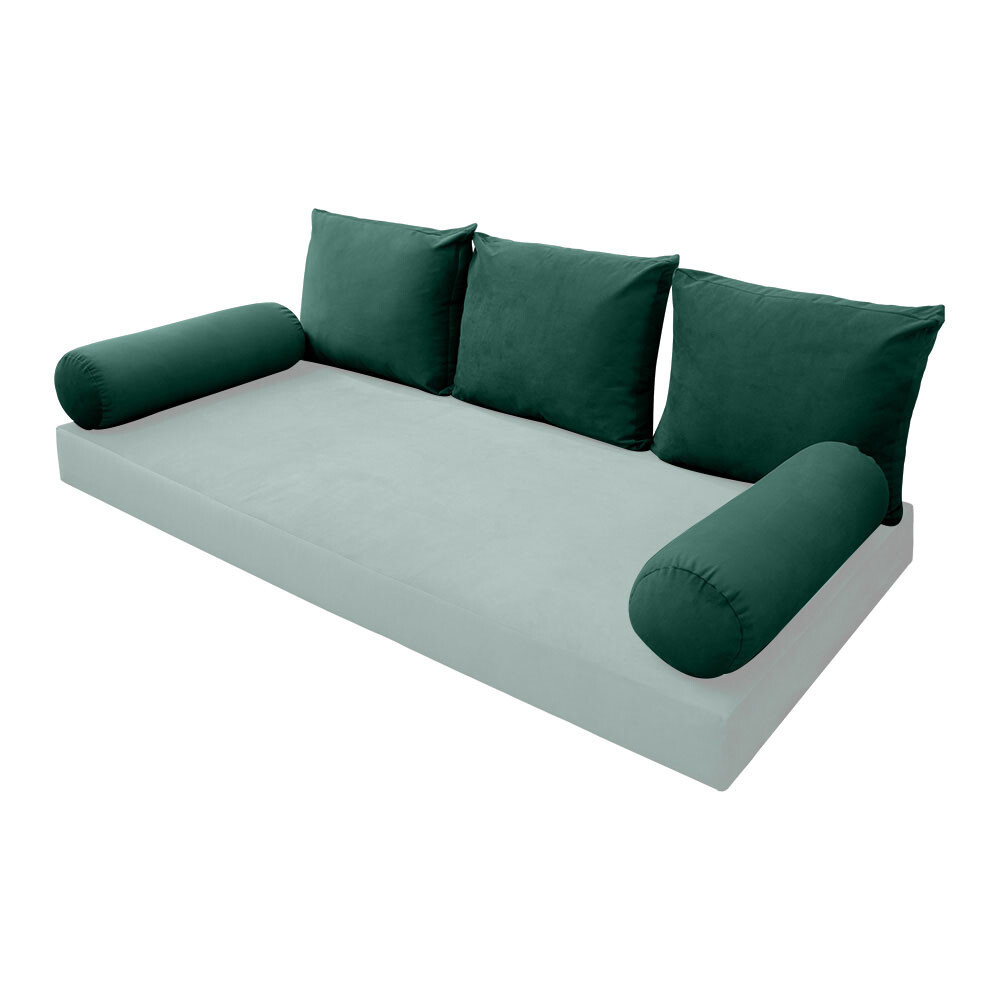 SLIPCOVER ONLY KnifeEdge Twin Style V3 Velvet Indoor Daybed Bolster Pillow AD317