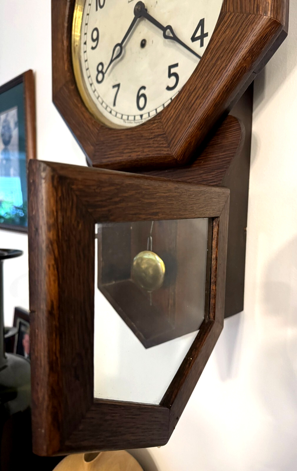 ARTHUR PEQUEGNAT CO. CANADA PRESTON MODEL OAK WALL CLOCK WORKING CONDITION