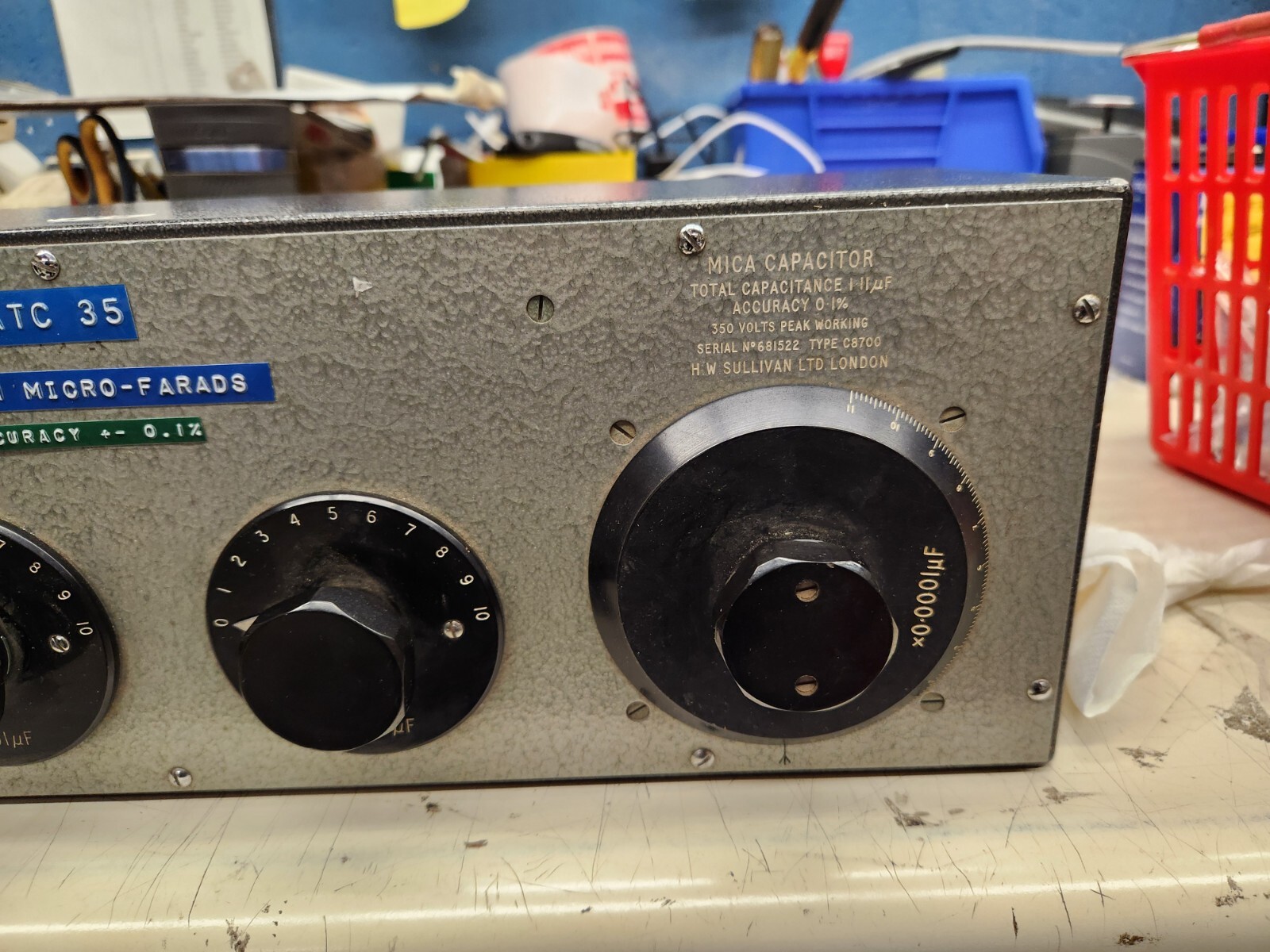 HW Sullivan C8700 Mica Capacitor Decade Block High Power Unit, TESTS GOOD