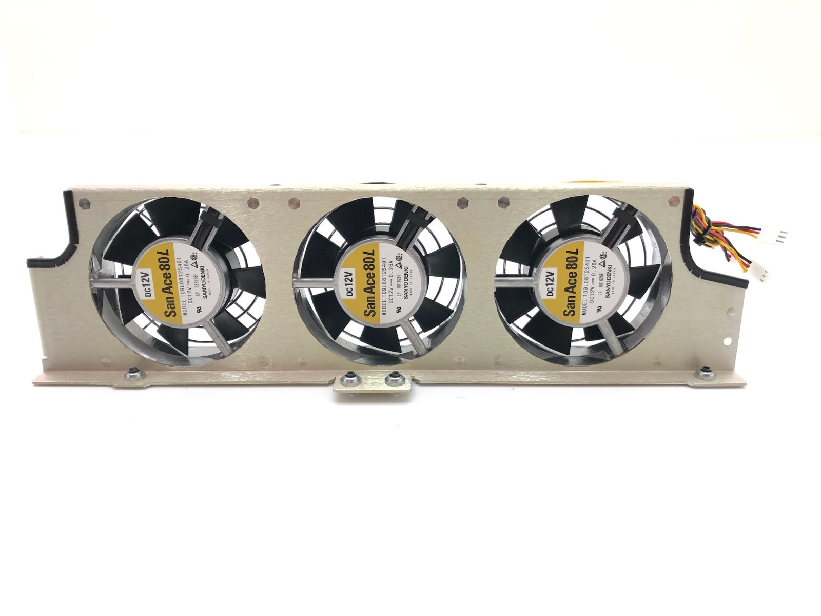 Lot (3) Sanyo Denki 109L0812S401 San Ace 80L 12VDC Axial Fan w Wiring Harness