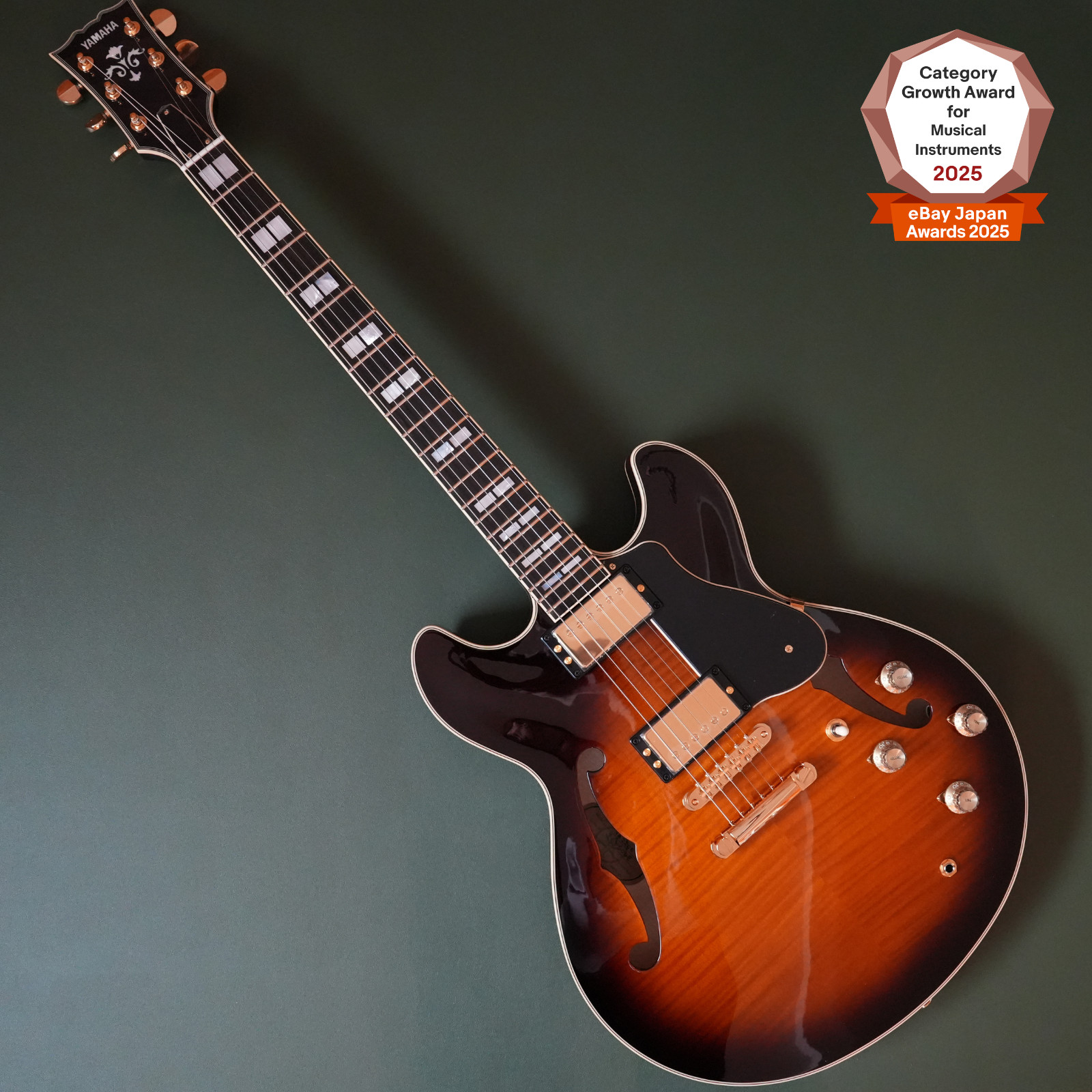 Yamaha SA-2200 BS Semi-Hollow Guitar Made in Japan Ebony Board ES-335 Style NEW