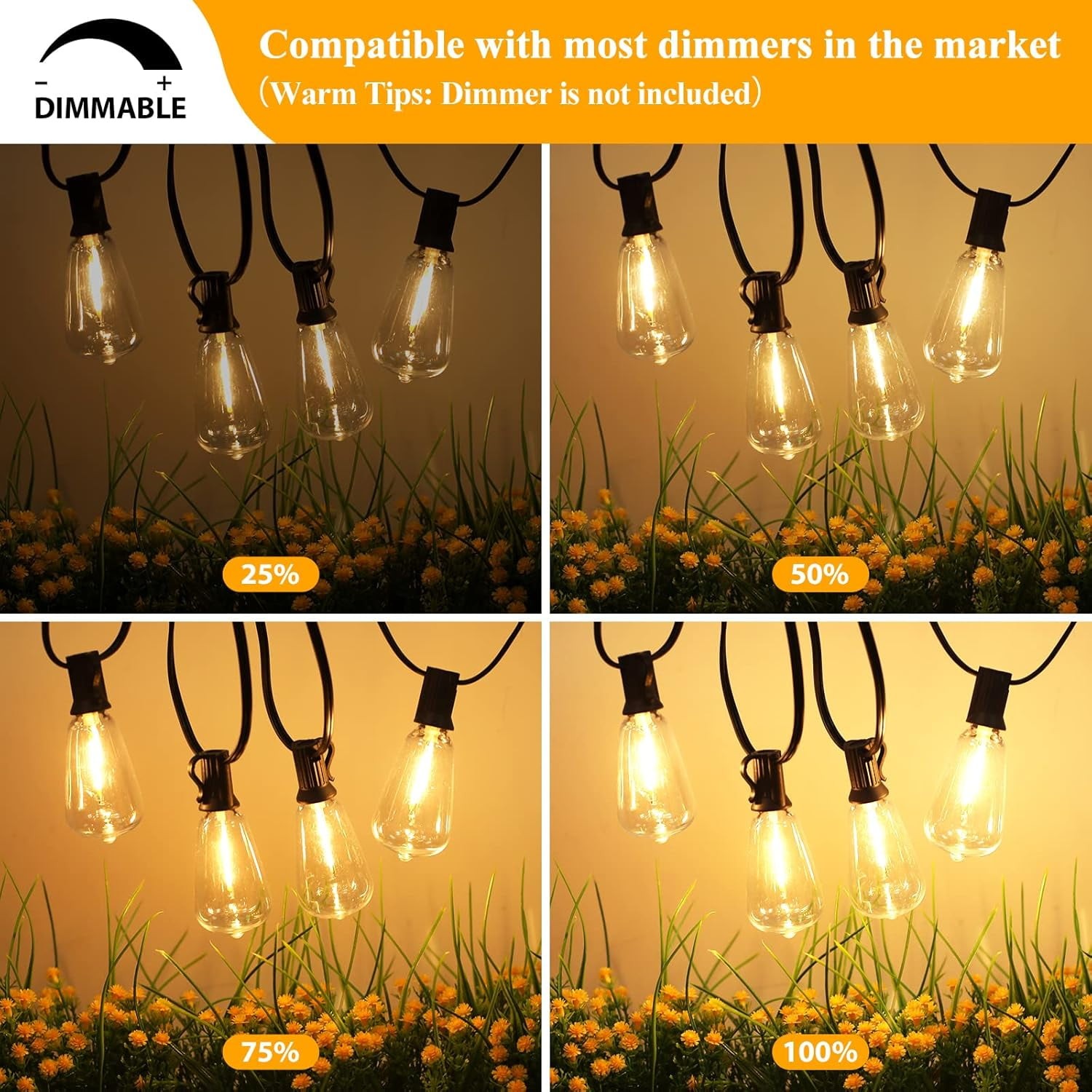 Outdoor String Lights, 50FT