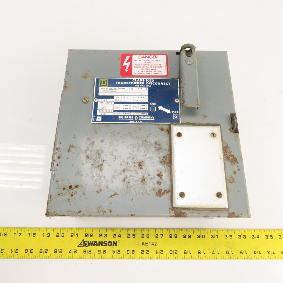 Square D SK5271S Class 9070 Transformer Disconnect 500VA Pri 230/460V Sec 115V