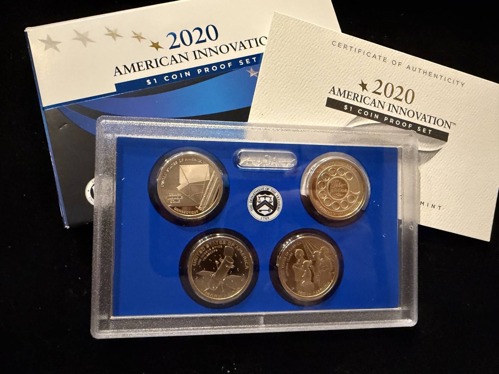 2020-S U.S. Proof Innovation Dollar Set: Complete 4-Coin Set, Original Packaging