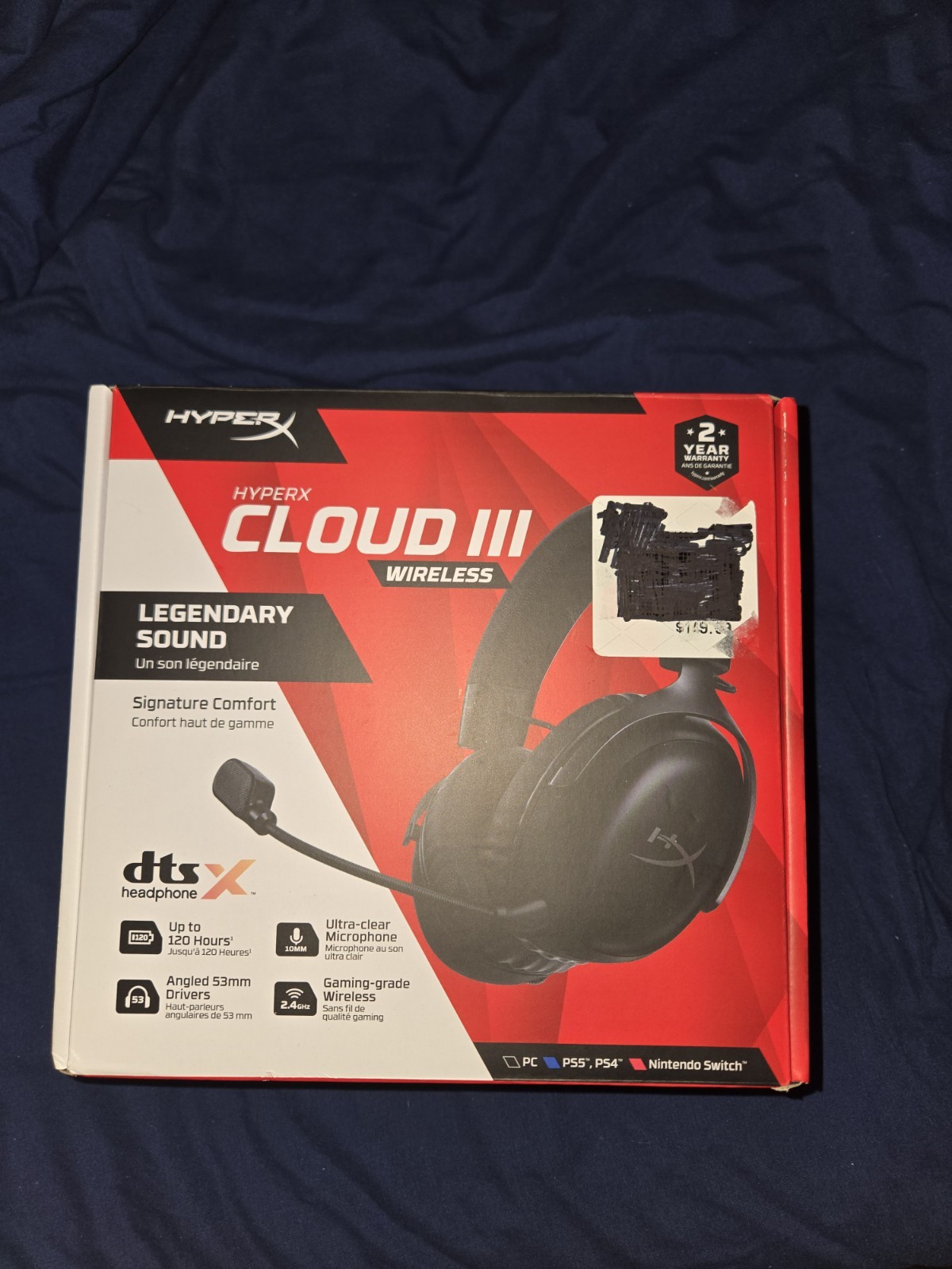 HyperX Cloud III Wireless Over-Ear Gaming Headset Black USED.