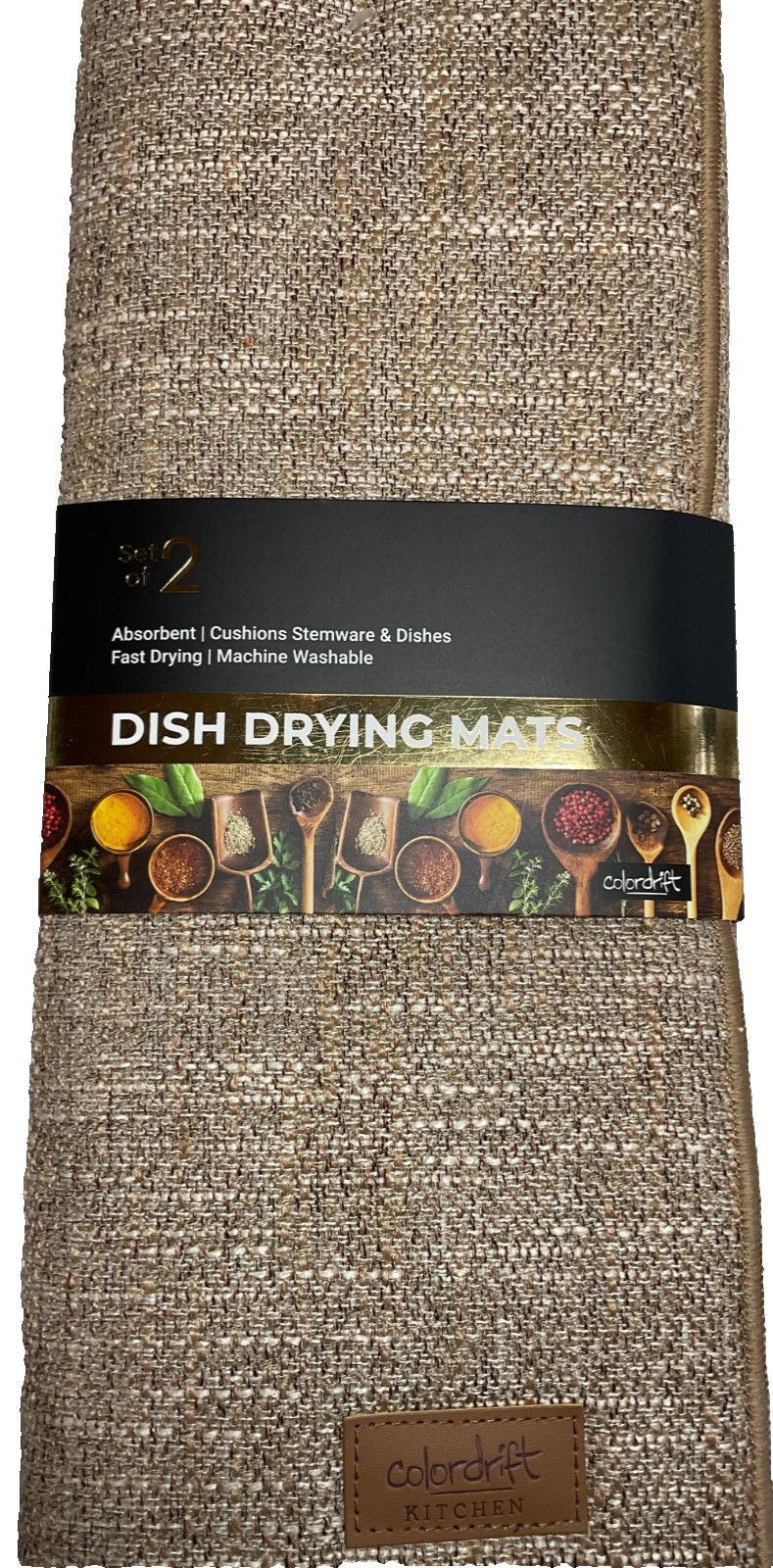 COLORDRIFT DRYING MATS (2) BROWN 16 X 19 100% POLYESTER NIP