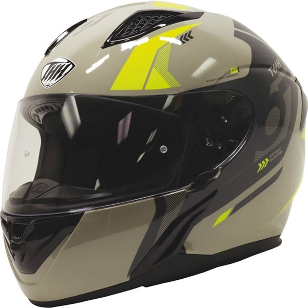 THH T810S Hayate Full Face Helmet | Grey/Black/Flo Yellow | DOT ; ECE 22-06