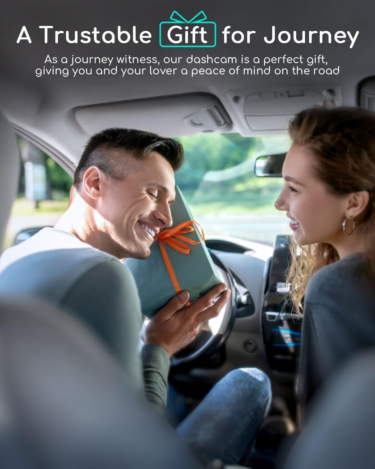 COOAU Dual Dash Camera 1080P Dash Cam Front and Inside, Built-in GPS and WiFi US