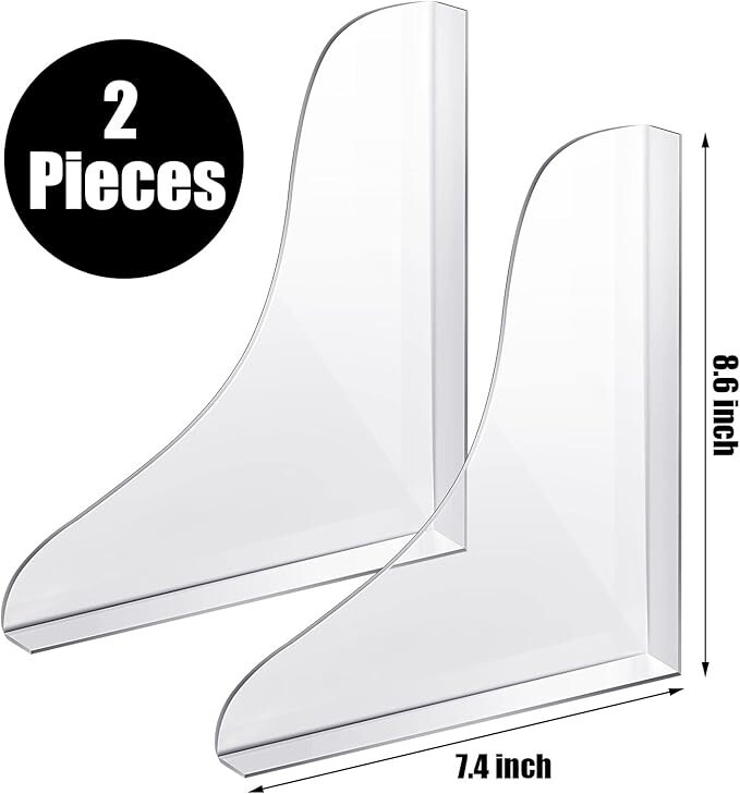 Lot of 2 Two Piece Bathtub Shower Tub Splash Guard 7.4" x 8.6" with Adhesive