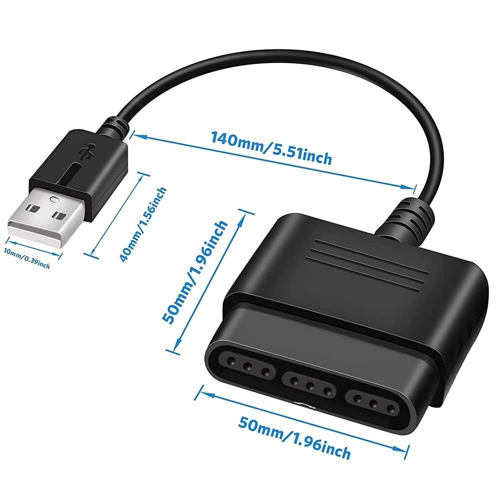 PS2 Controller to USB Adapter Converter, 2 Pack Compatible with PS1/PS2...