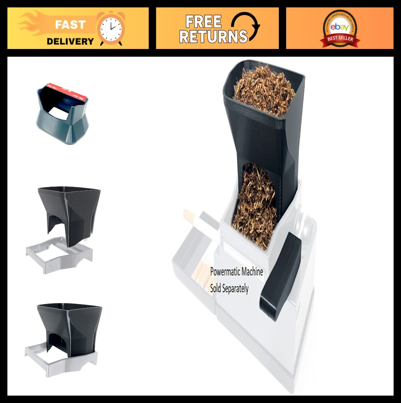 3D Tobacco Hopper & EZ Handle for Powermatic 2/2+ Electric Cigarette Injector