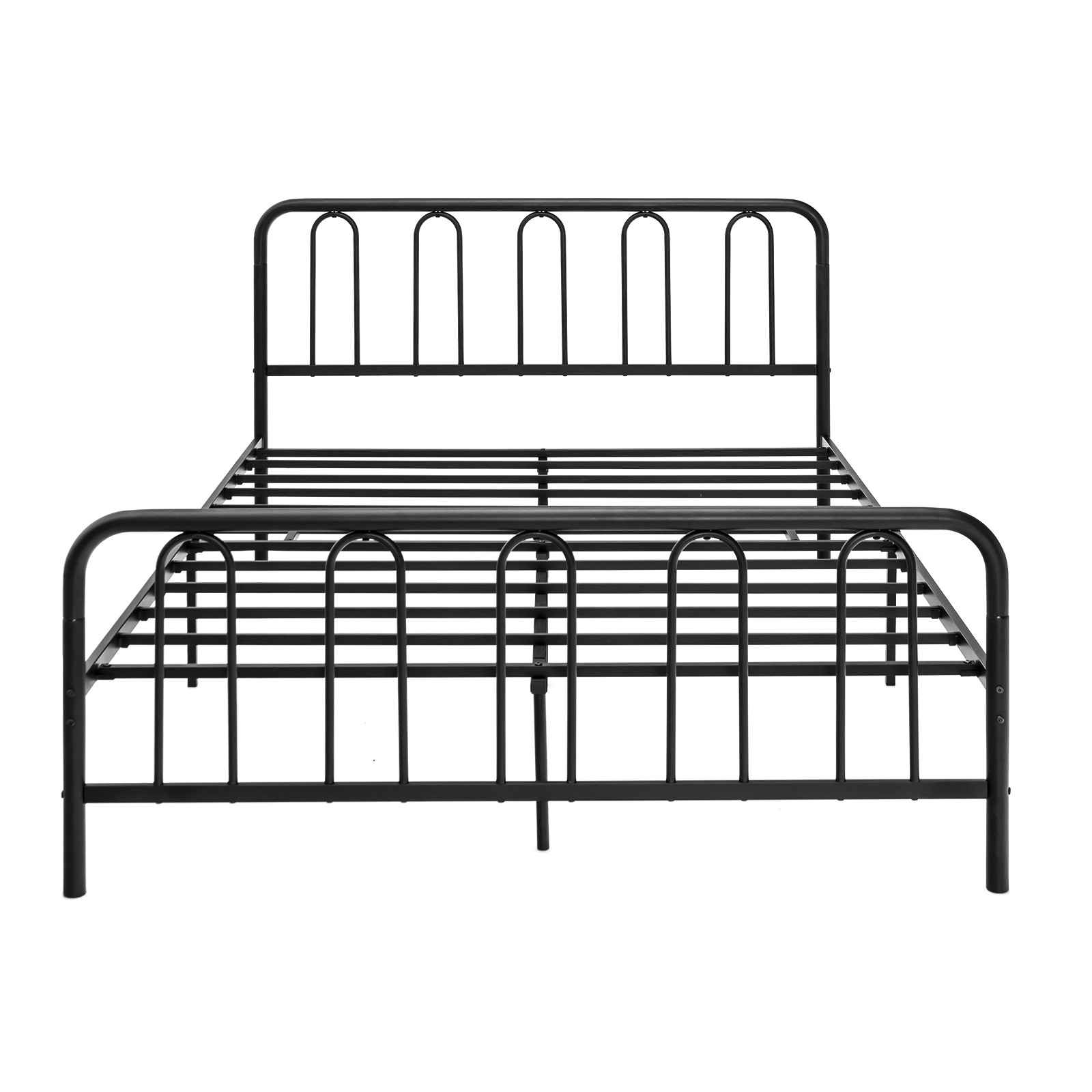 Stylish Queen Size Metal Bed Frame Platform Mattress Foundation w/ Storage Space